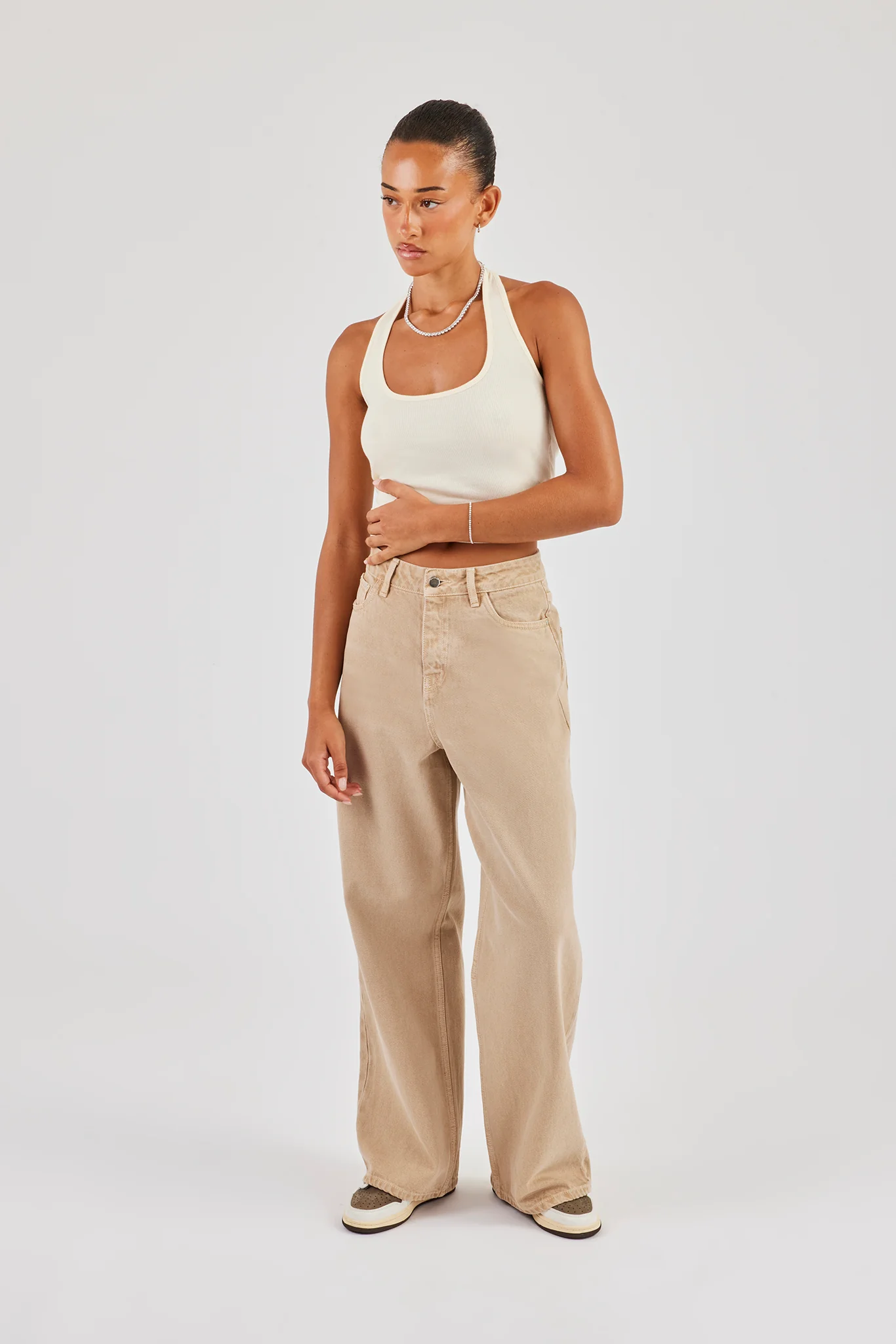 Baggy Fit Overdye Jeans - Washed Stone - Image 5