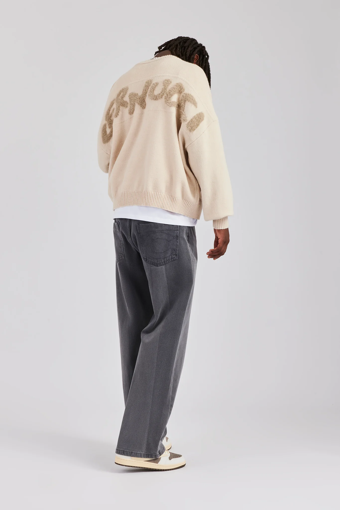 Baggy Panelled Jeans - Washed Black - Image 4