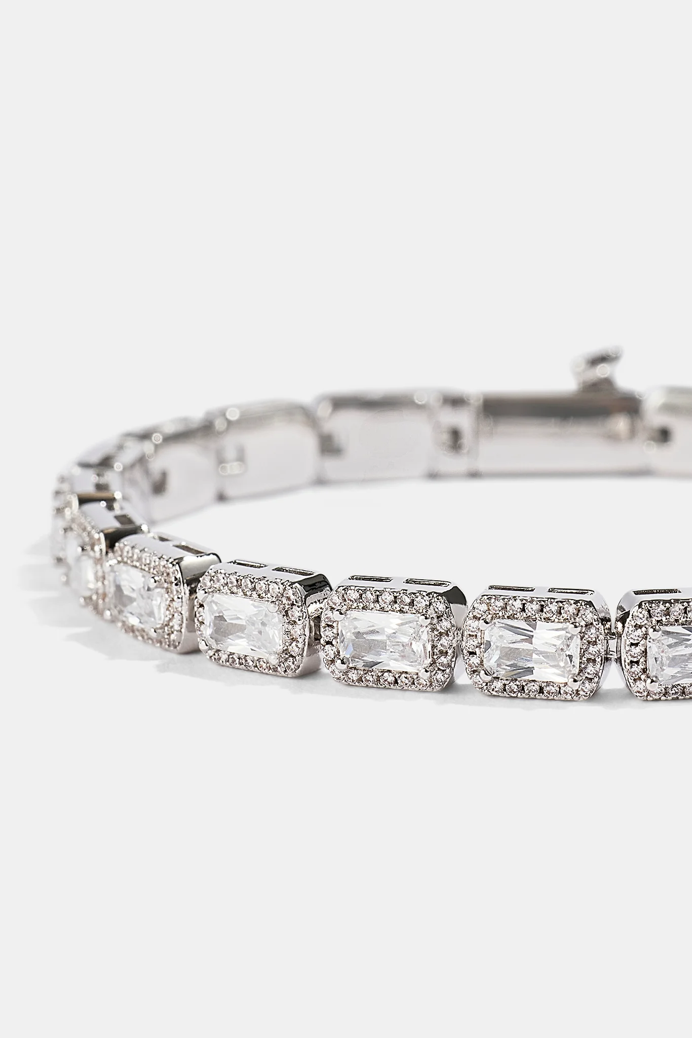 Baguette Cluster Bracelet - 5mm - White - Image 2