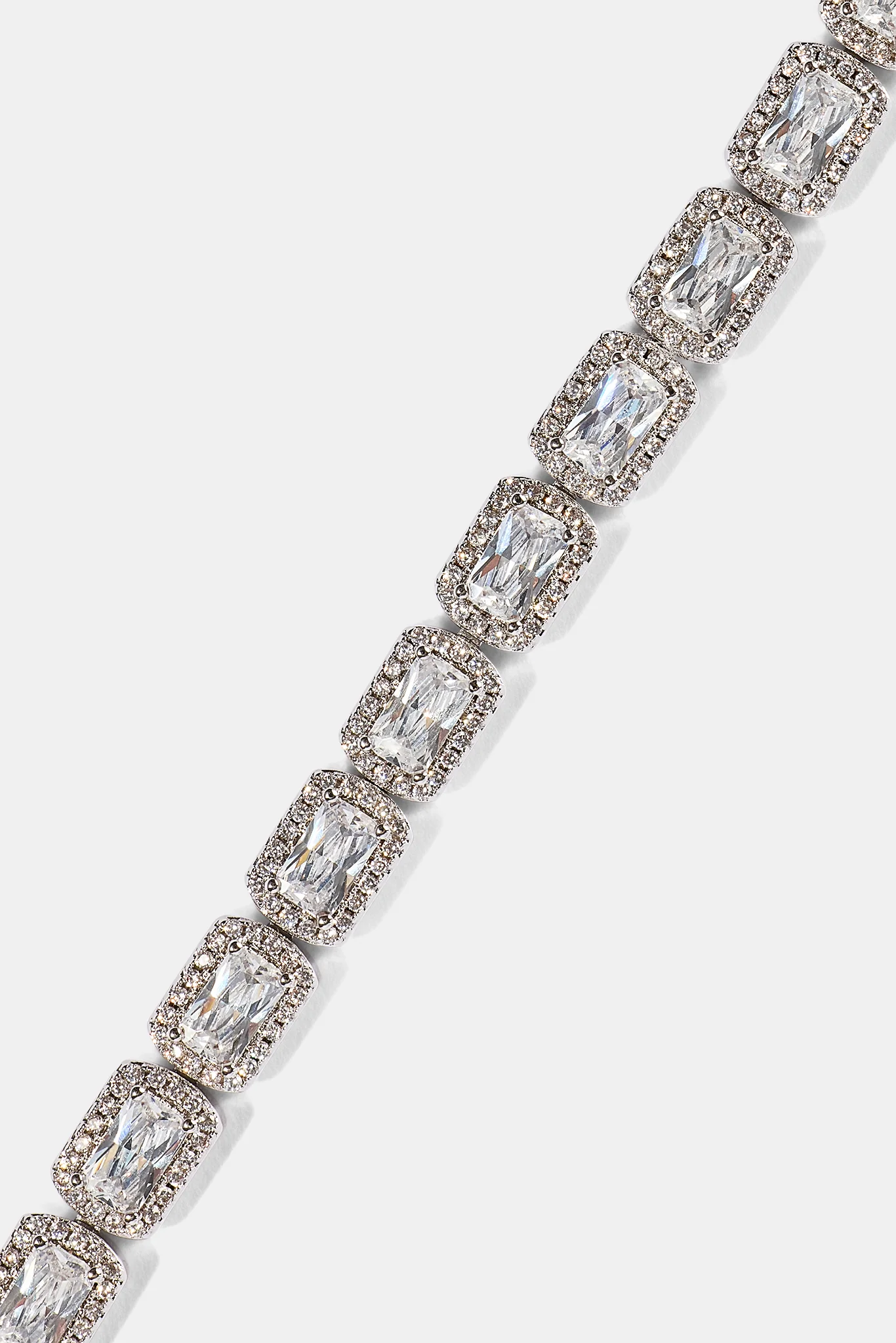 Baguette Cluster Bracelet - 5mm - White - Image 3