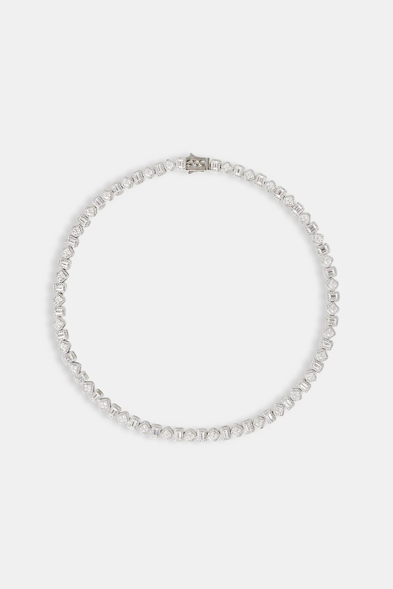 Baguette & Square Cluster Tennis Chain - 8mm - Image 4