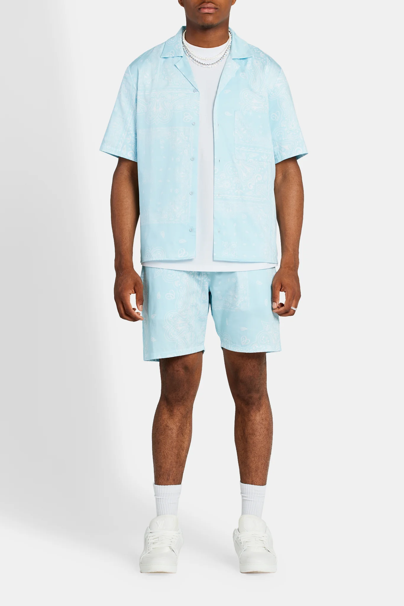 Bandana Printed Shirt - Light Blue - Image 2
