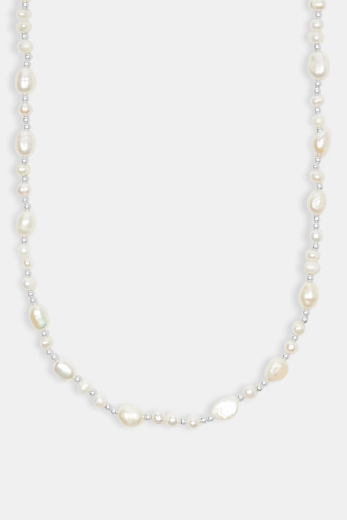 Baroque Freshwater Pearl Necklace - White - Image 2
