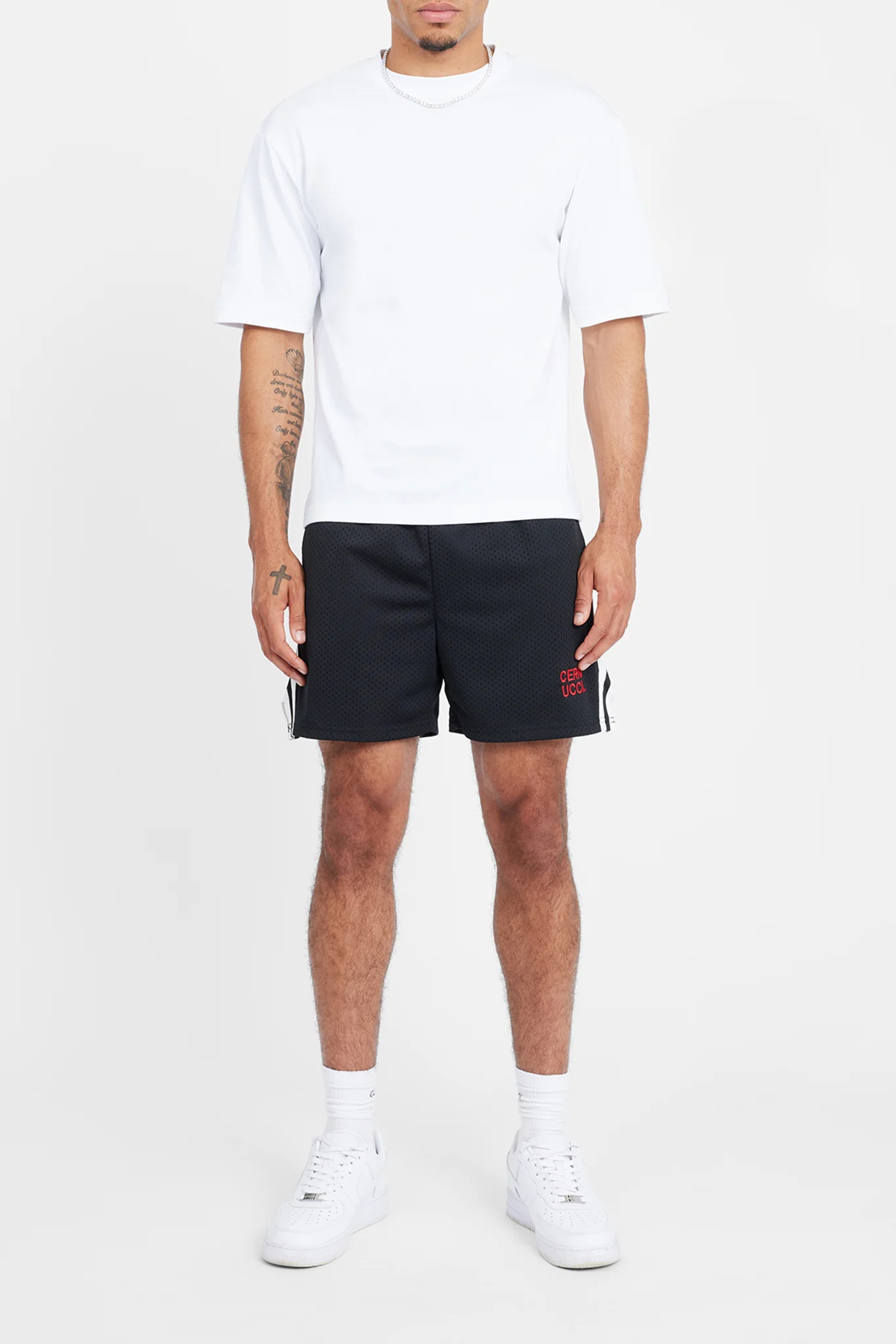 Cernucci Text Mesh Short - Black - Image 3
