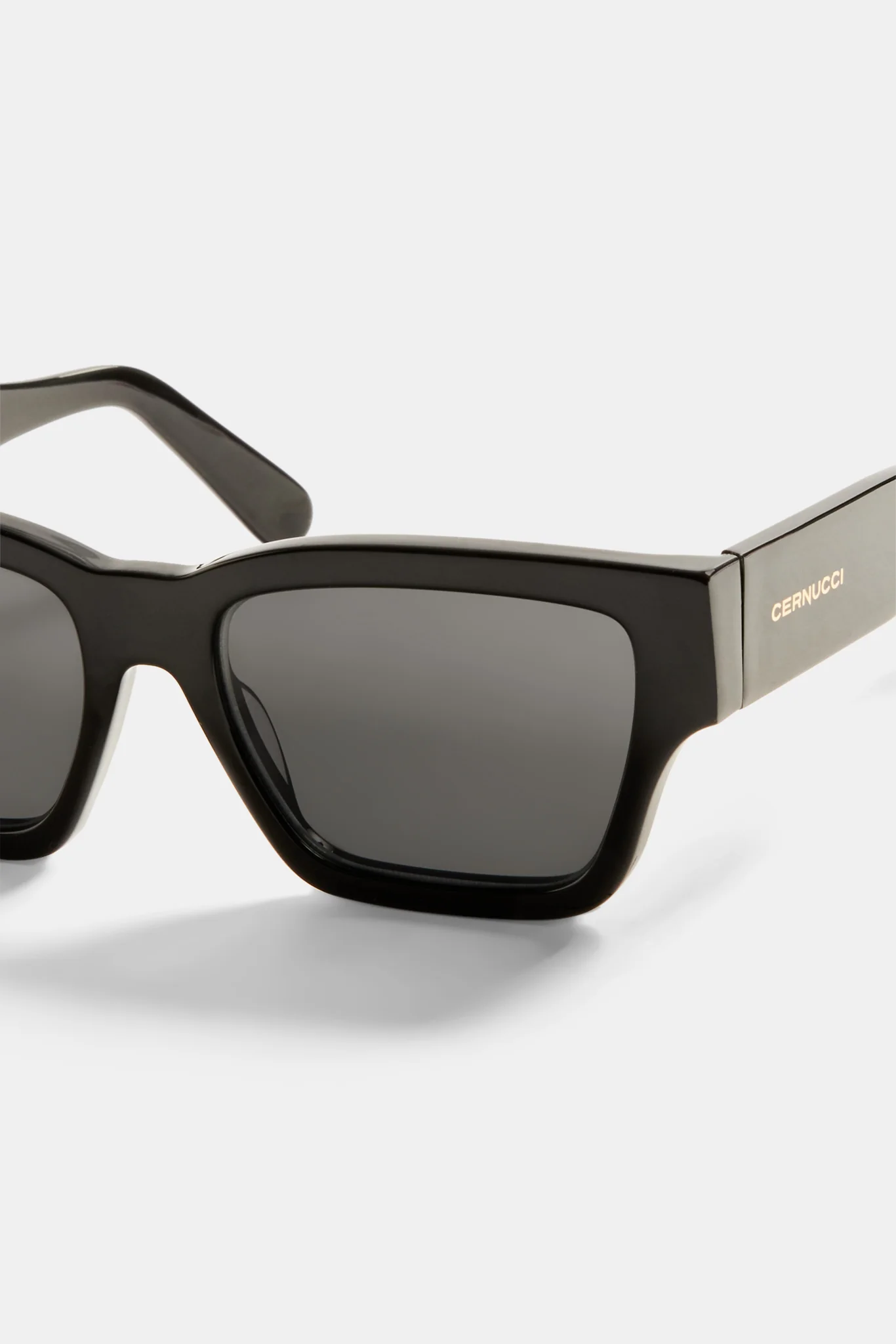 Beseled Chunky Square Acetate Frame Sunglasses - Black - Image 3