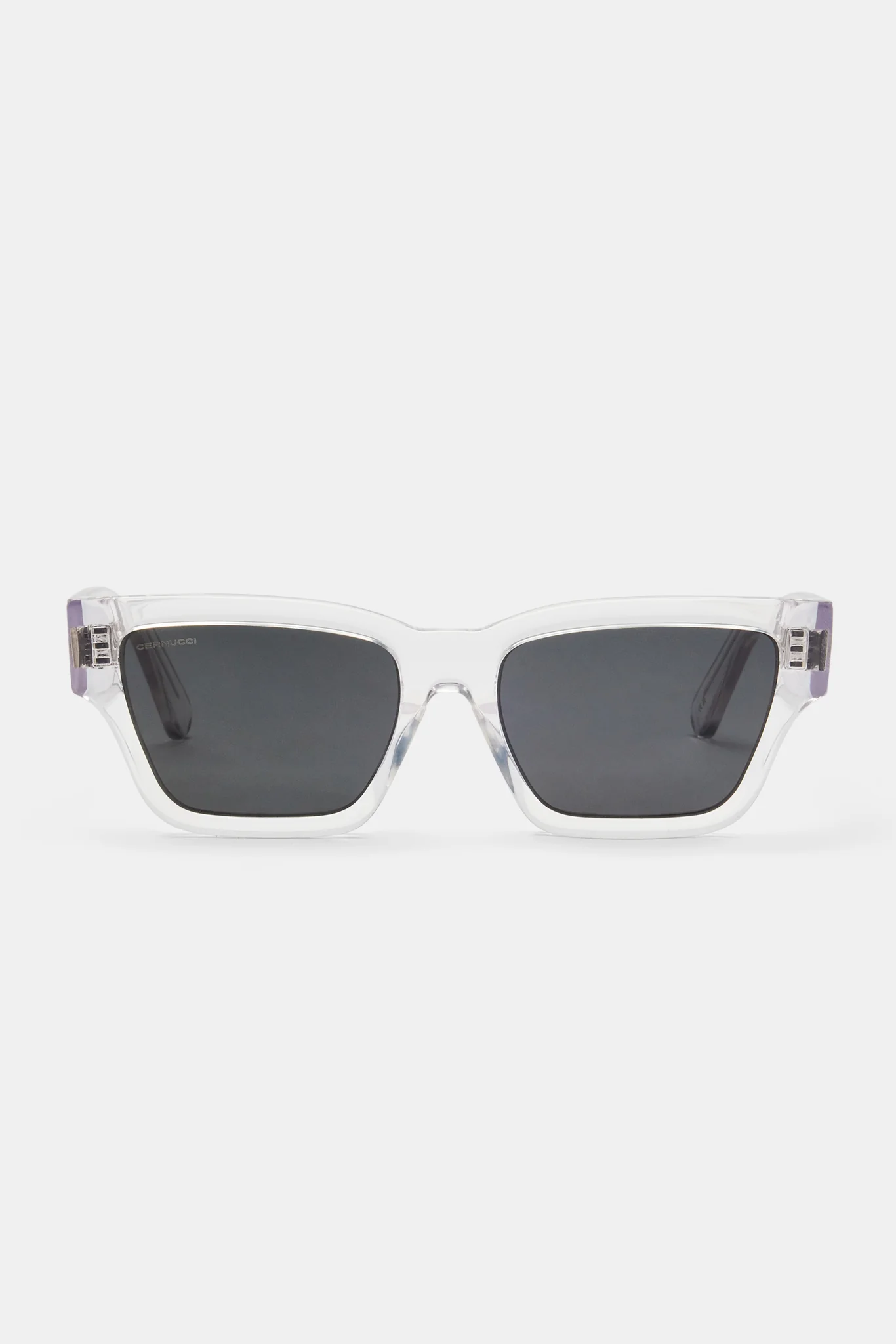 Beseled Chunky Square Acetate Frame Sunglasses - Crystal - Image 5