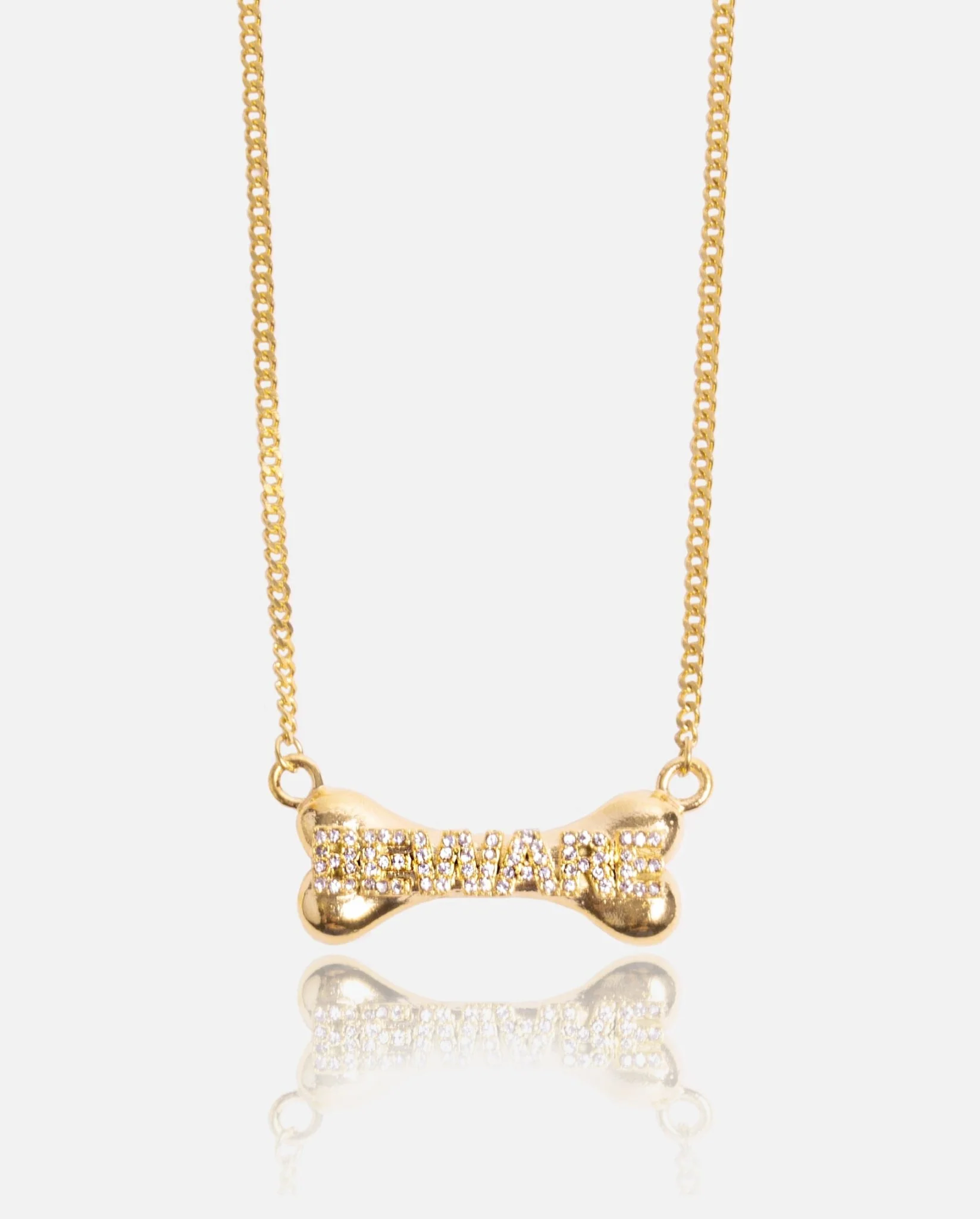 Beware Bone Necklace - Gold - 3mm - Image 2