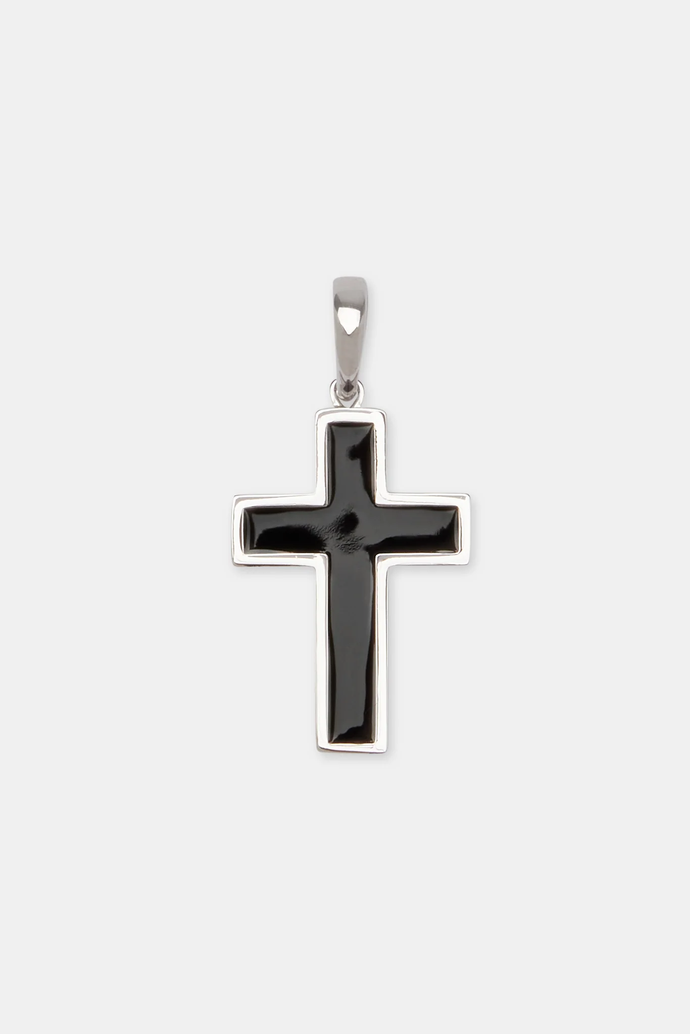 Black Enamel Micro Cross Pendant - 15mm - Image 4
