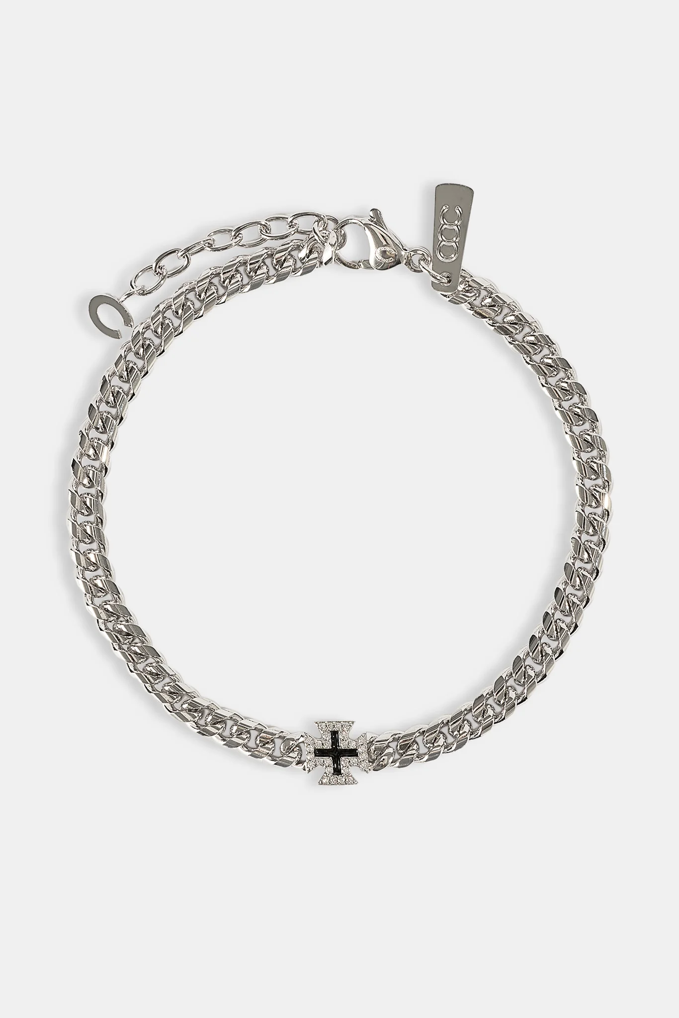 Black Enamel Motif Miami Cuban Bracelet - 8mm - Image 3