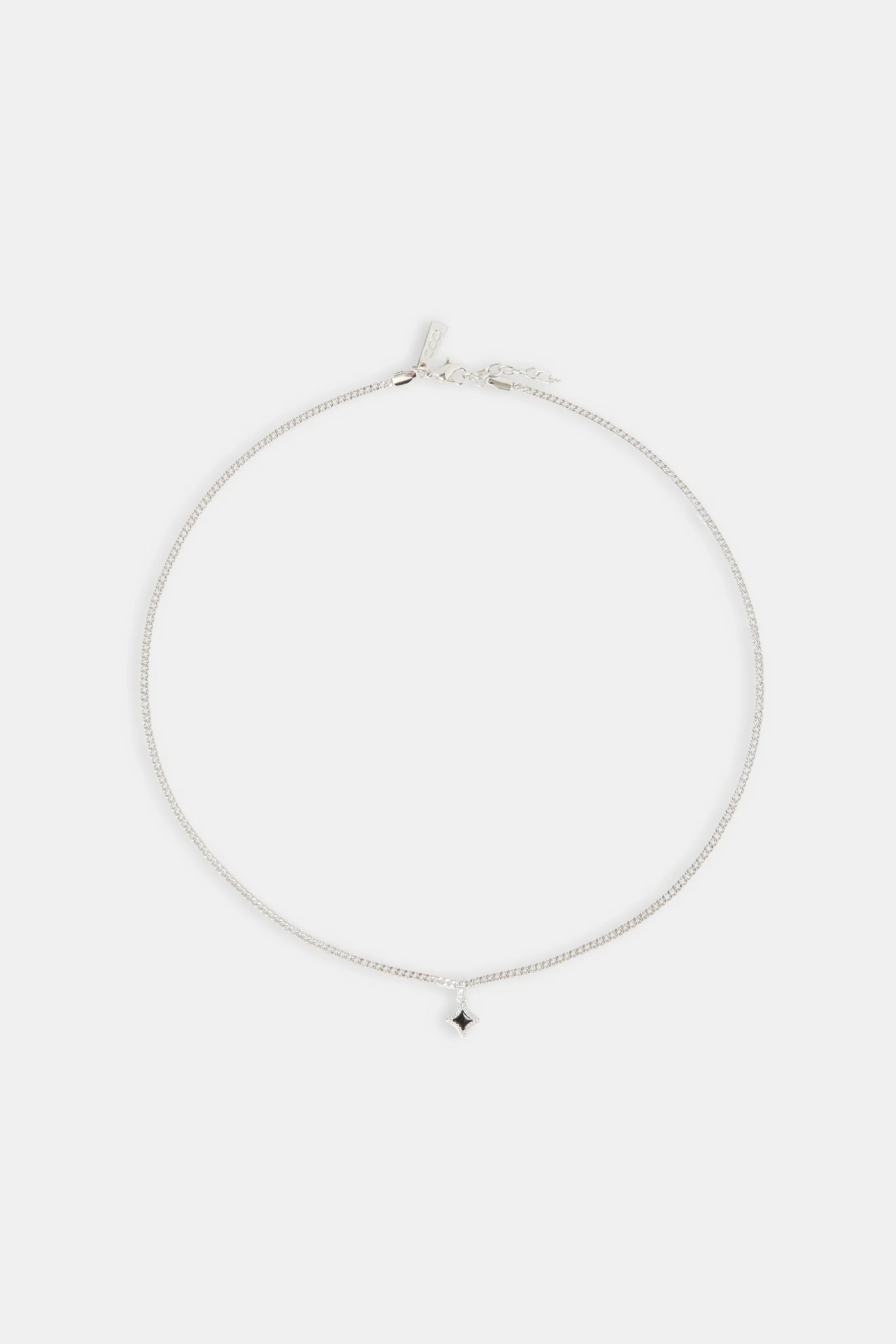 Black Enamel Star Motif Cuban Necklace - 10mm - Image 4