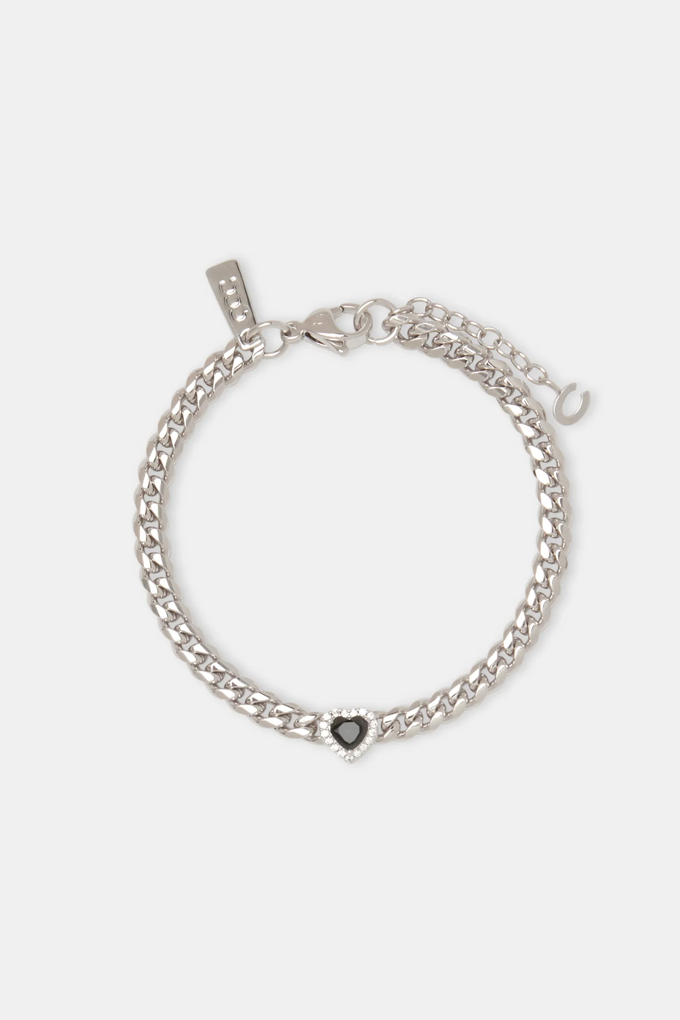 Black Heart Cuban Bracelet - 5mm - Image 2