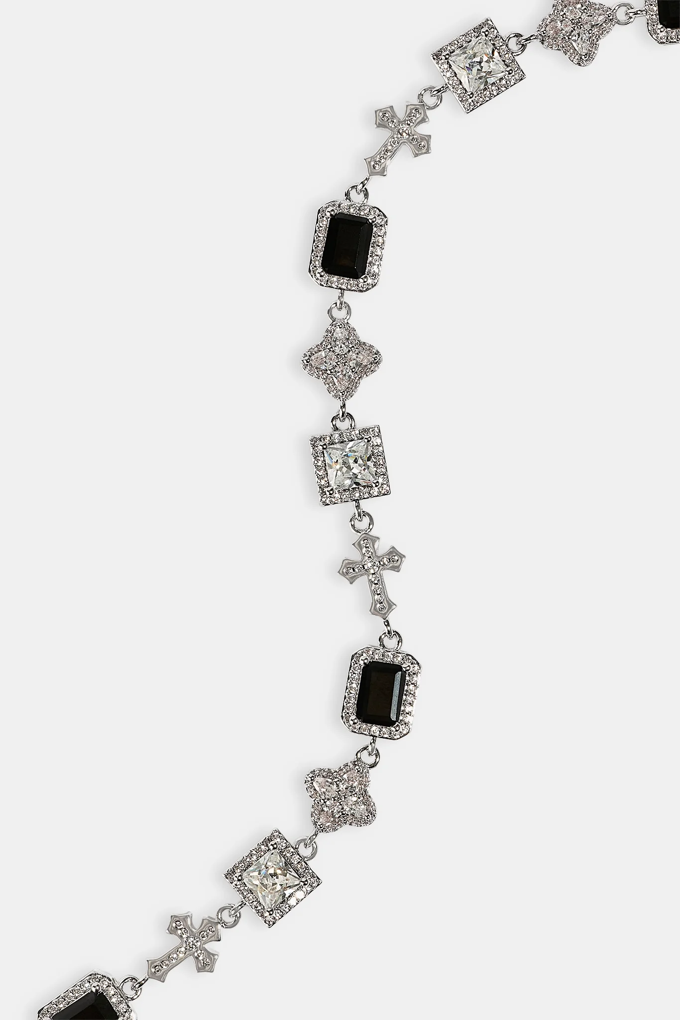 Black Motif & Cross Multi Gemstone Bracelet - 8mm - Image 3