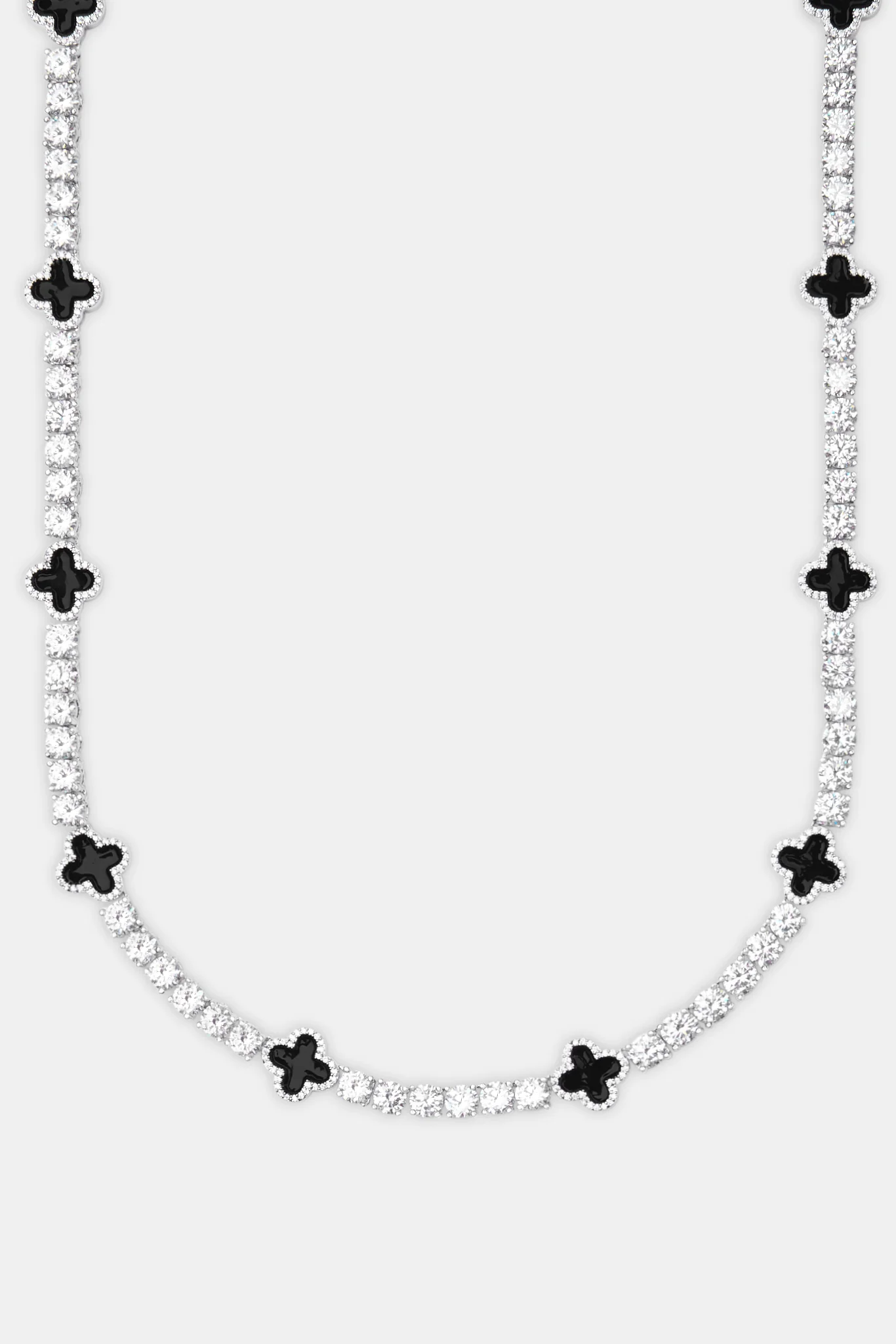 Black Motif Tennis Chain - White 5mm - Image 2