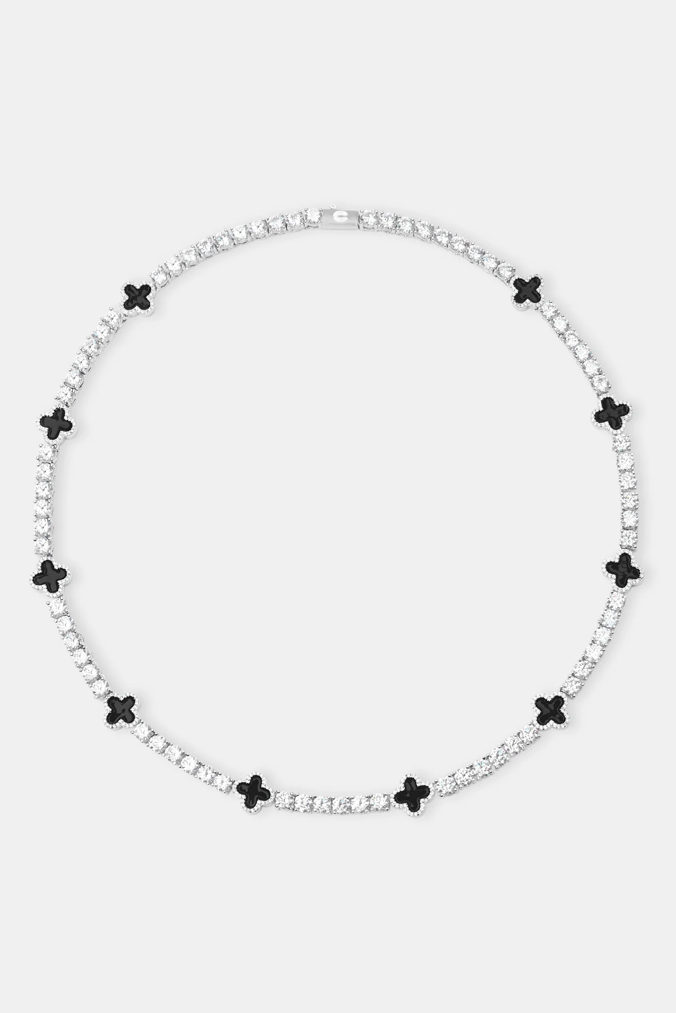 Black Motif Tennis Chain - White 5mm - Image 3