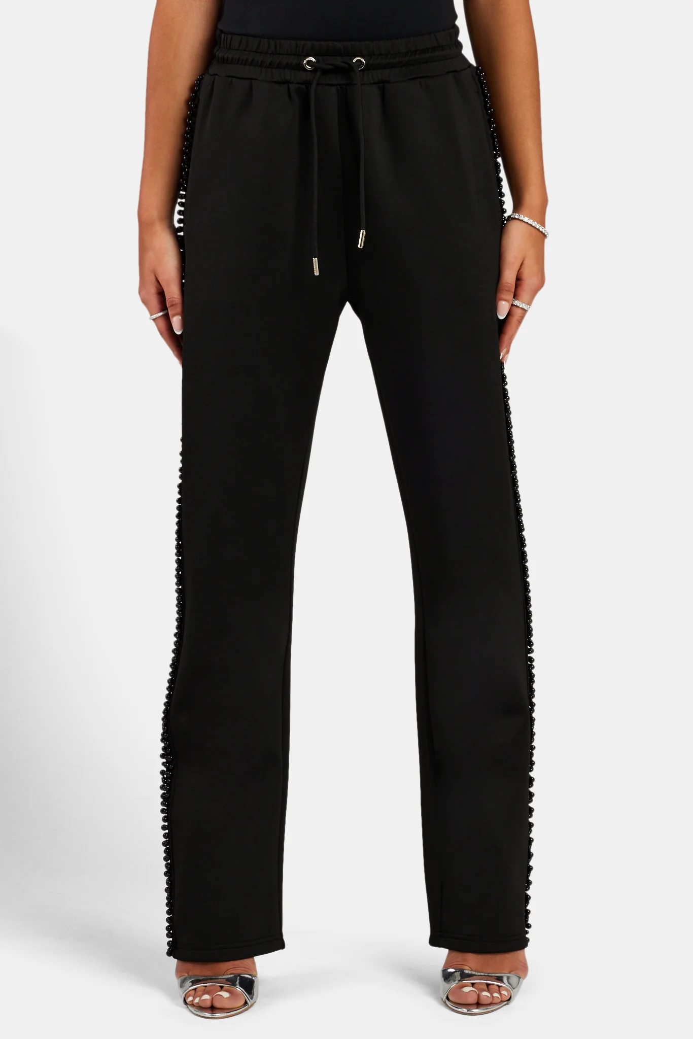 Black Bead Detail Jogger  - Black - Image 3