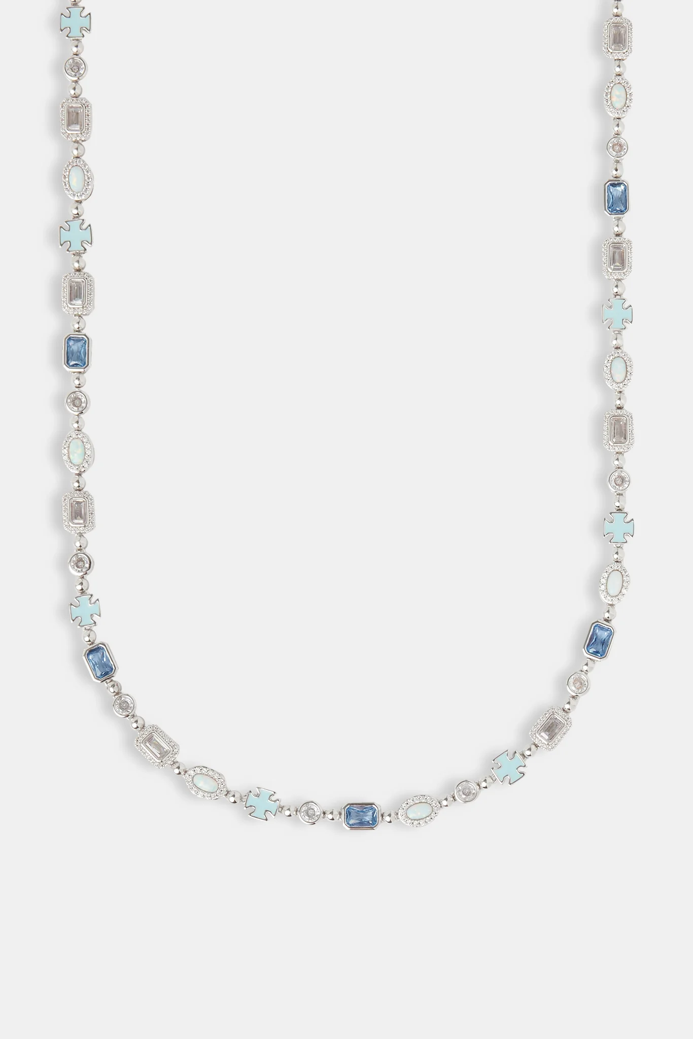 Blue & Clear Micro Multi Gemstone Chain - 6mm - Image 2