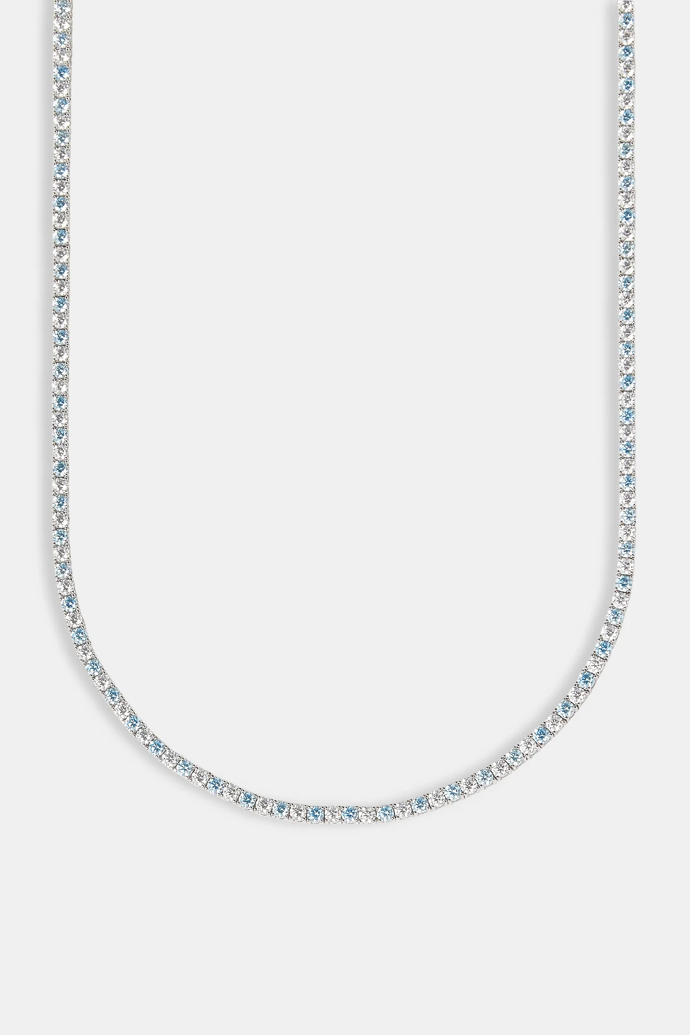 Blue & Clear Stone Tennis Chain - 3mm - Image 2