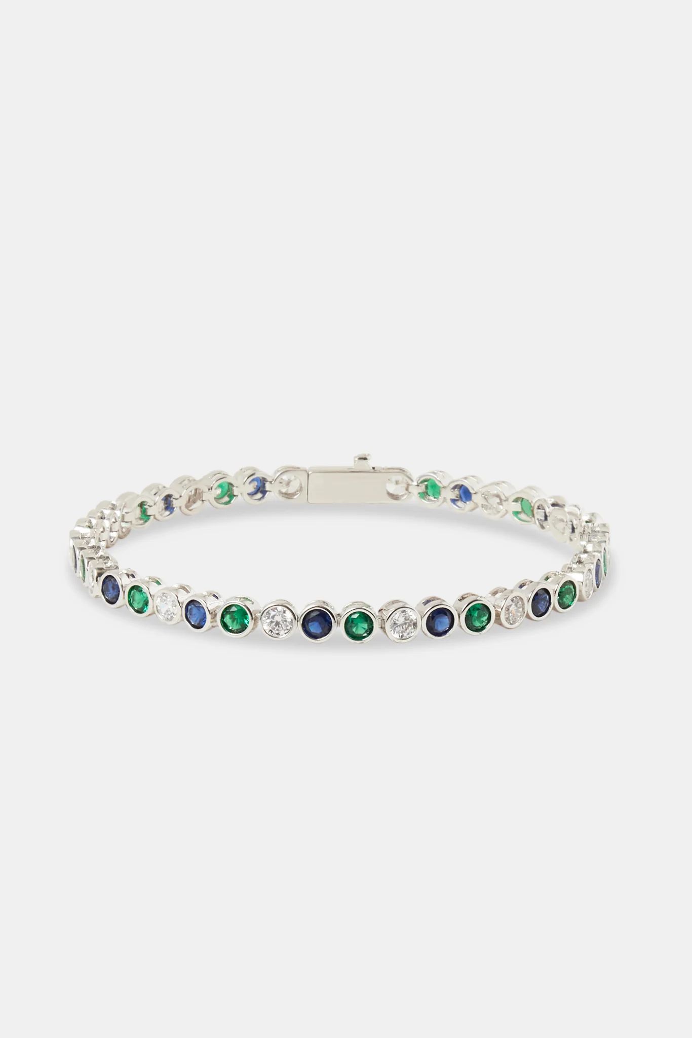 Blue & Green Iced Stone Bracelet- 5mm - Image 2