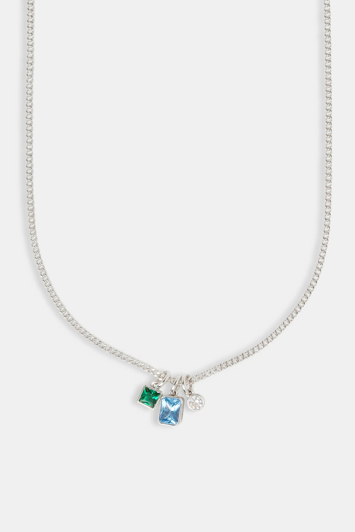 Blue & Green Mixed Gemstone Layered Necklace - 15mm - Image 2
