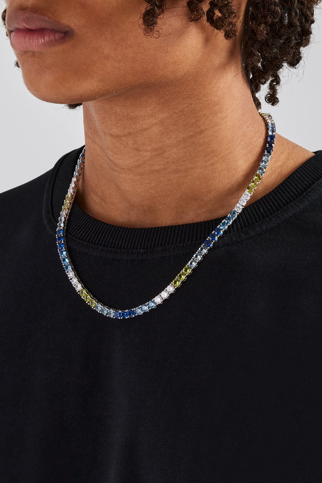 Blue & Green Ombre Tennis Chain - 5mm - Image 3
