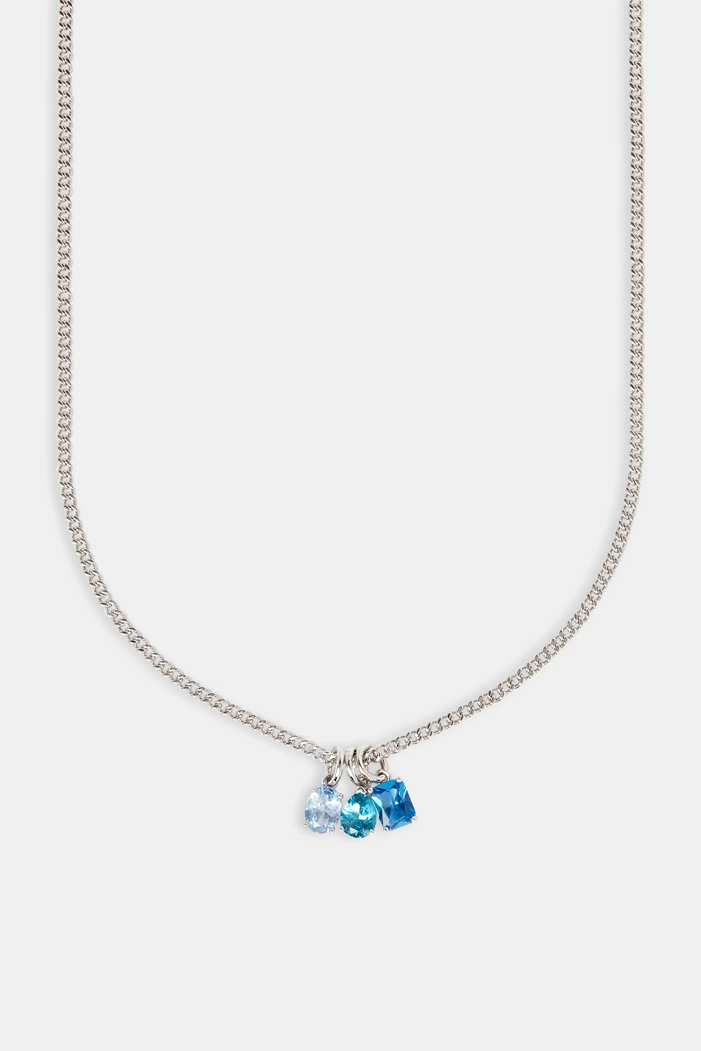 Blue Mixed Shape Gemstone Necklace - 10mm - Image 2