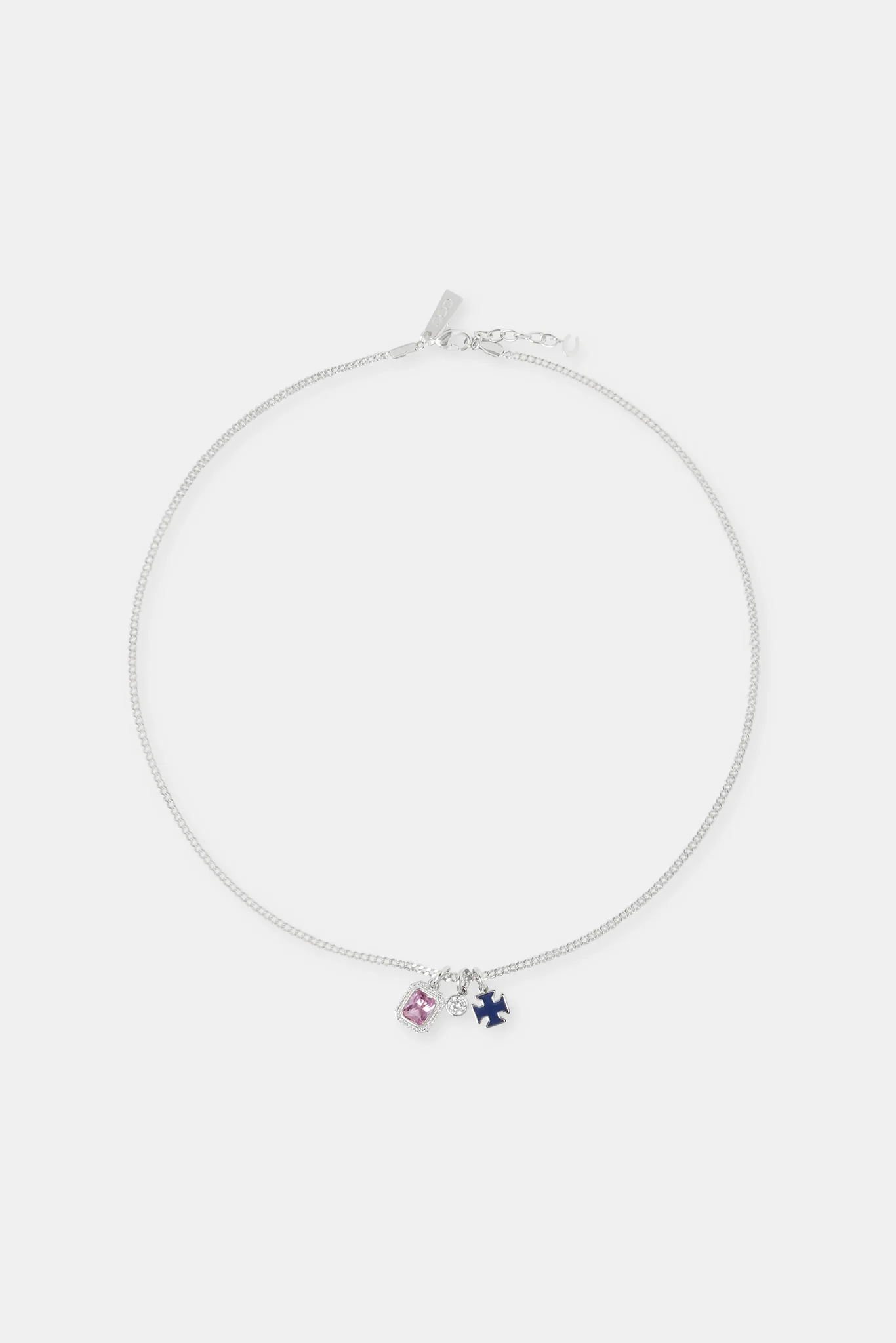 Blue Motif & Gemstone Layered Necklace - 12mm - Image 4