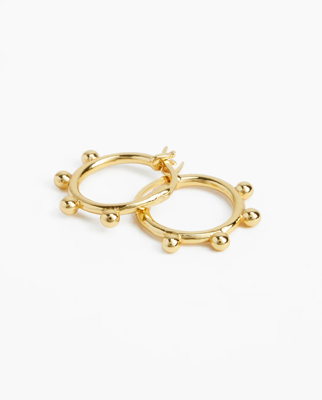 Bobble Hoop Earrings - Gold - Image 3