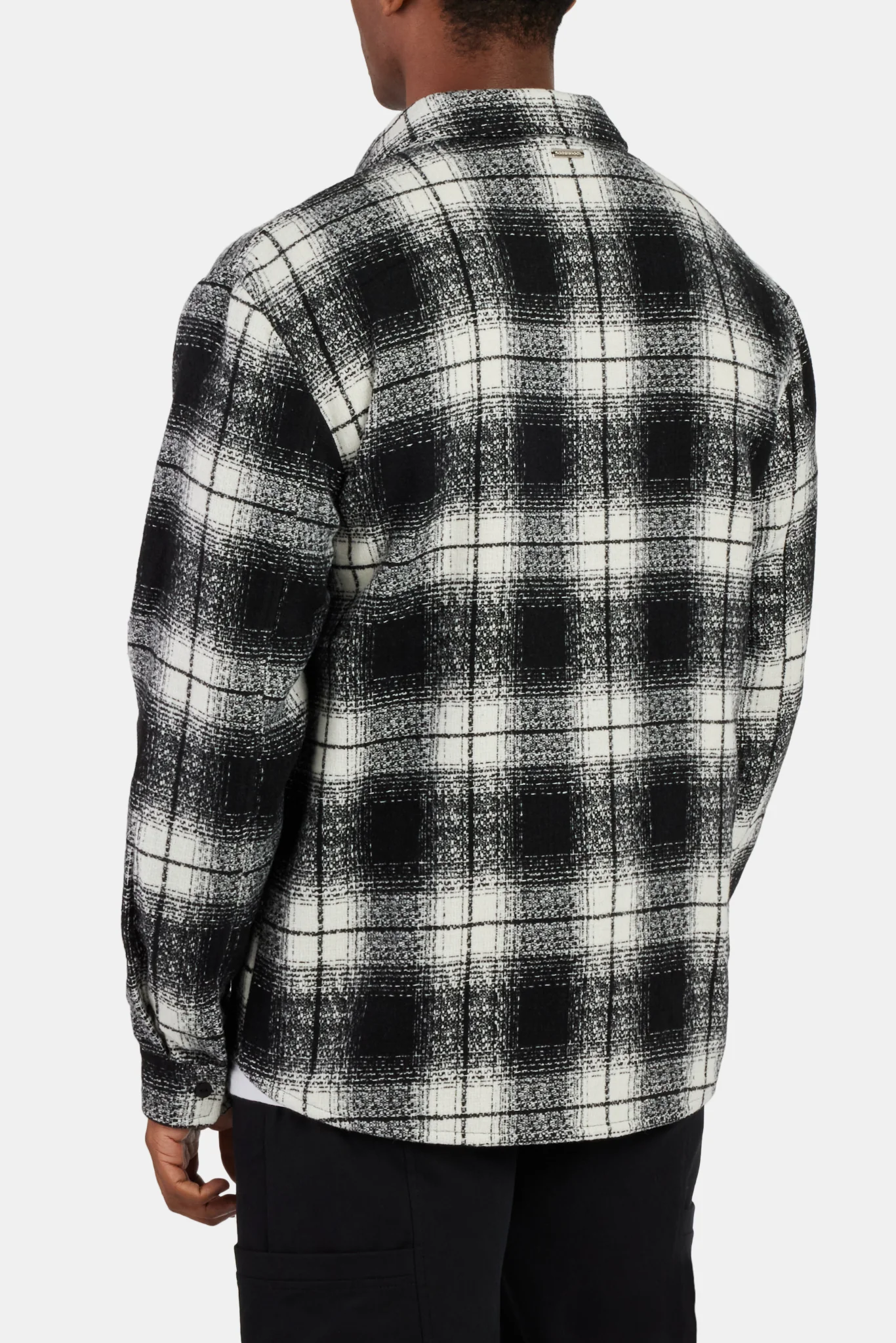 Boucle Check Overshirt - Black - Image 2