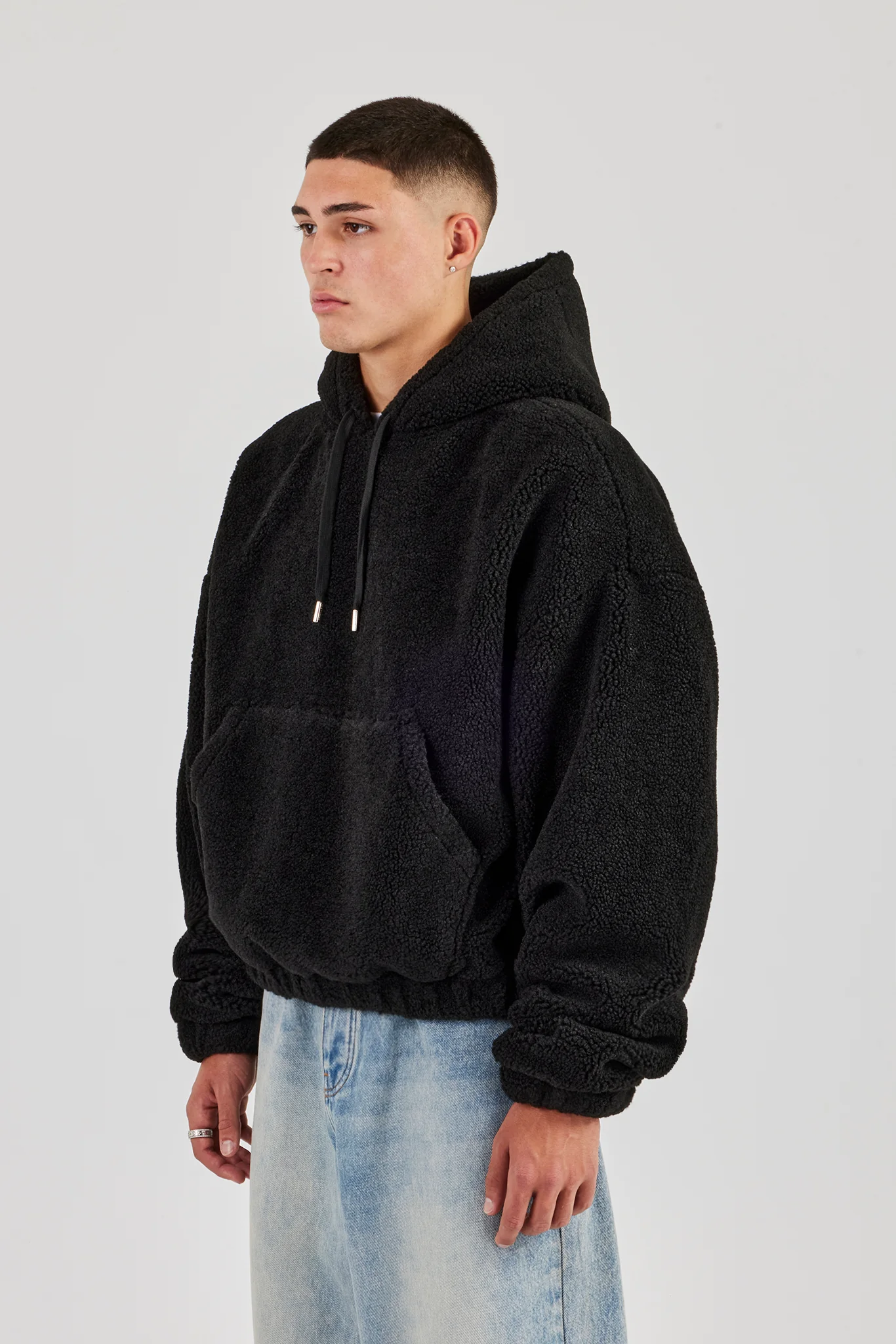 Boxy Borg Hoodie - Black - Image 2