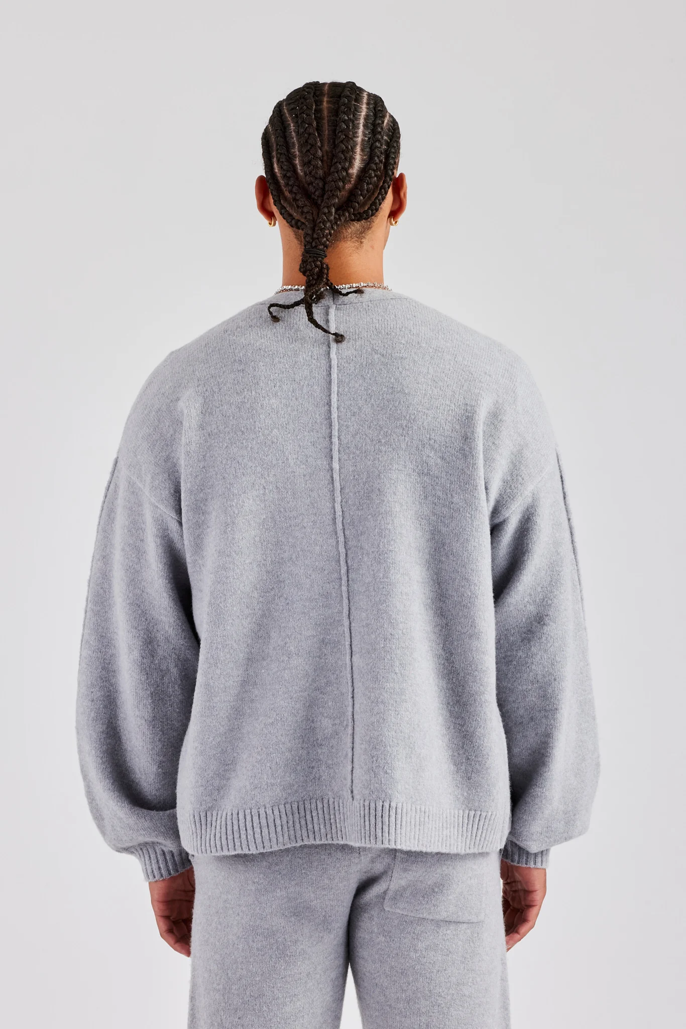 Boxy Button Front Cardigan - Grey - Image 3