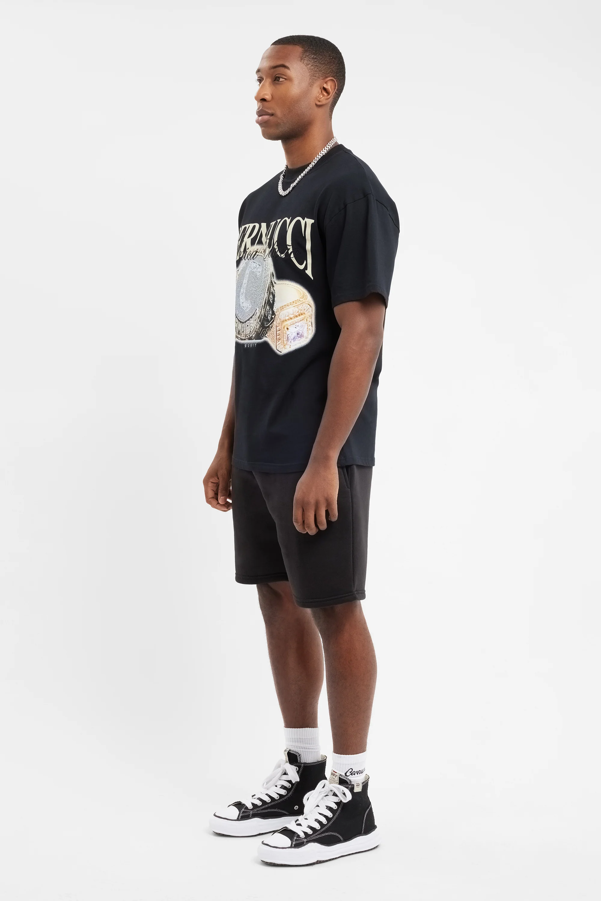 Boxy Cernucci Champ Rings T-Shirt - Black - Image 3