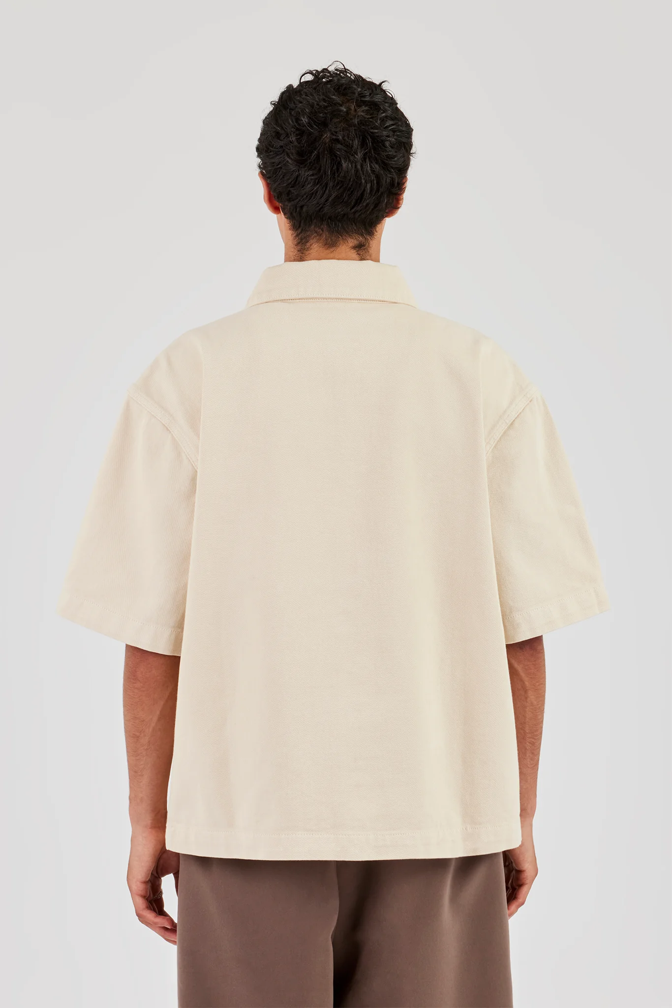 Boxy Ecru Denim Shirt - Image 3