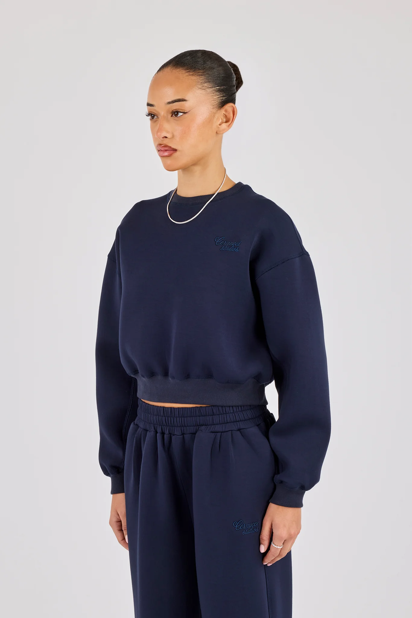 Boxy Scuba Sweatshirt - Navy - Image 2