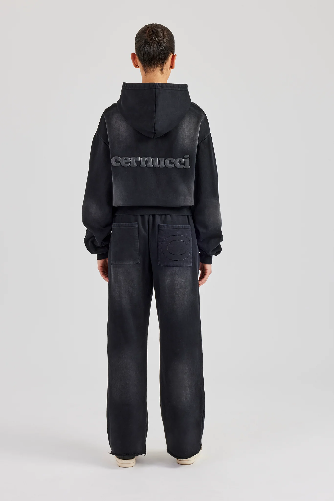 Boxy Shadow Pocket Tracksuit- Washed Black - Image 3
