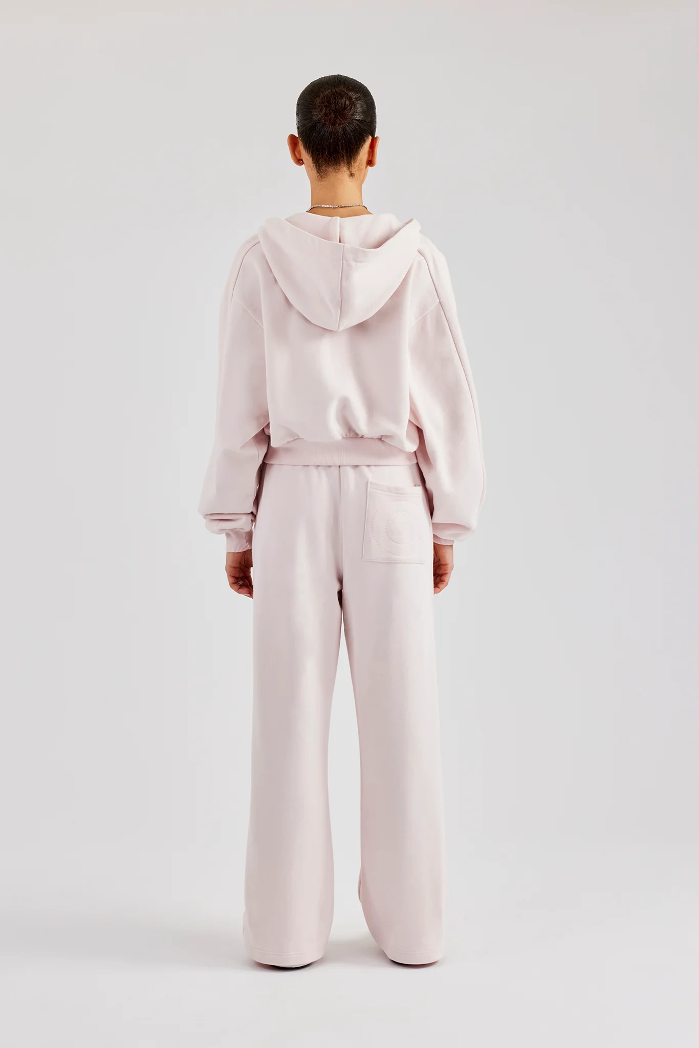 Boxy Zip Through Panelled Tracksuit - Pink - Image 3