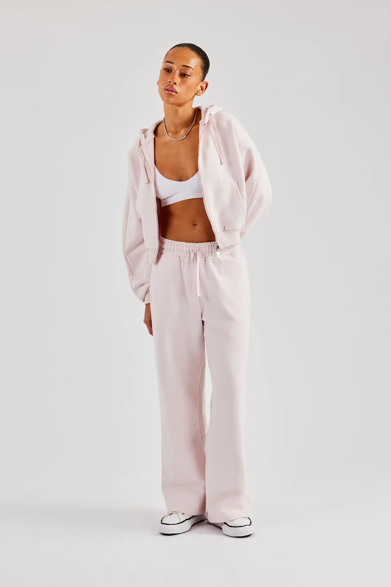Boxy Zip Through Panelled Tracksuit - Pink - Image 4