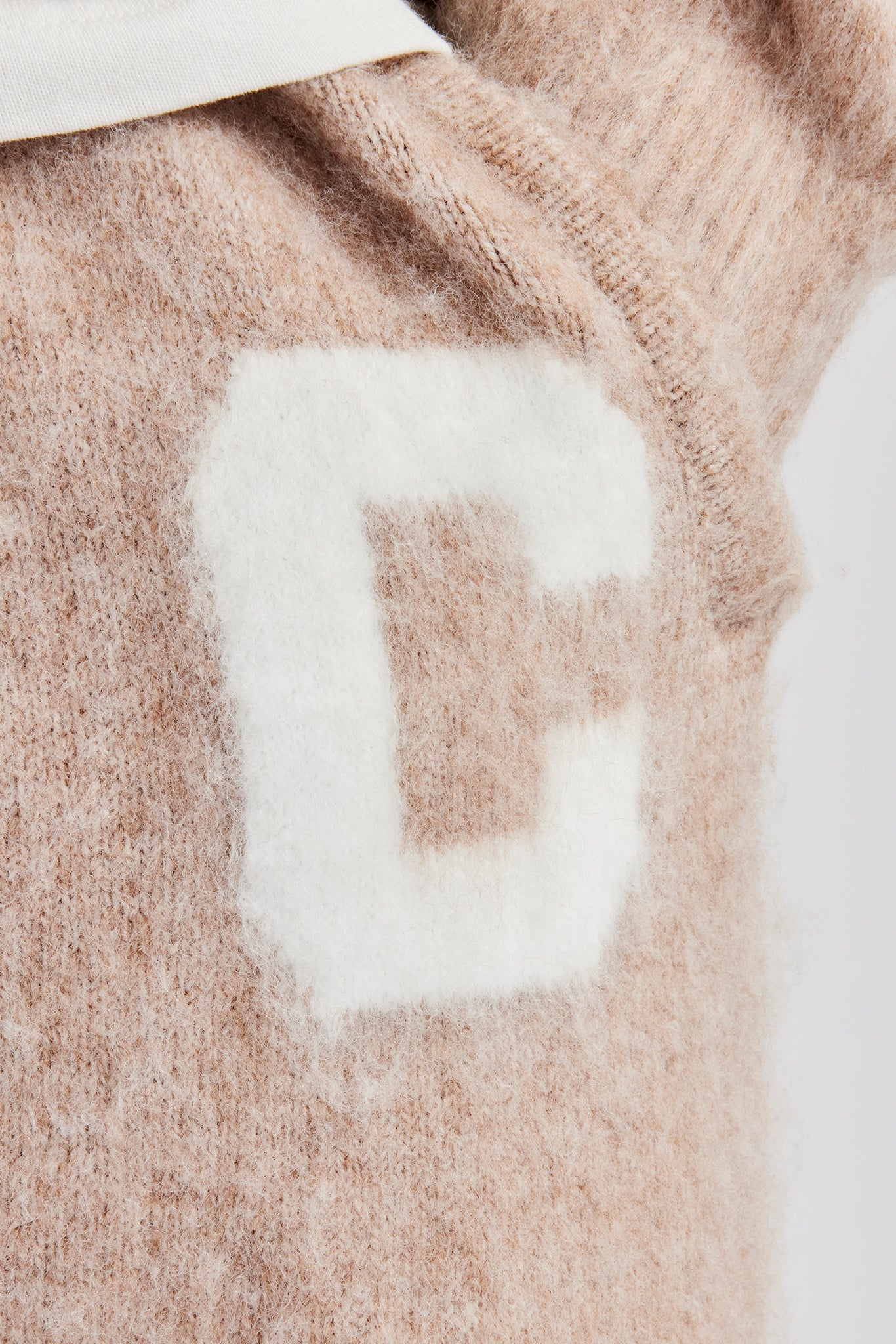Brushed Knit Oversized Knitted Tracksuit - Stone - Image 3