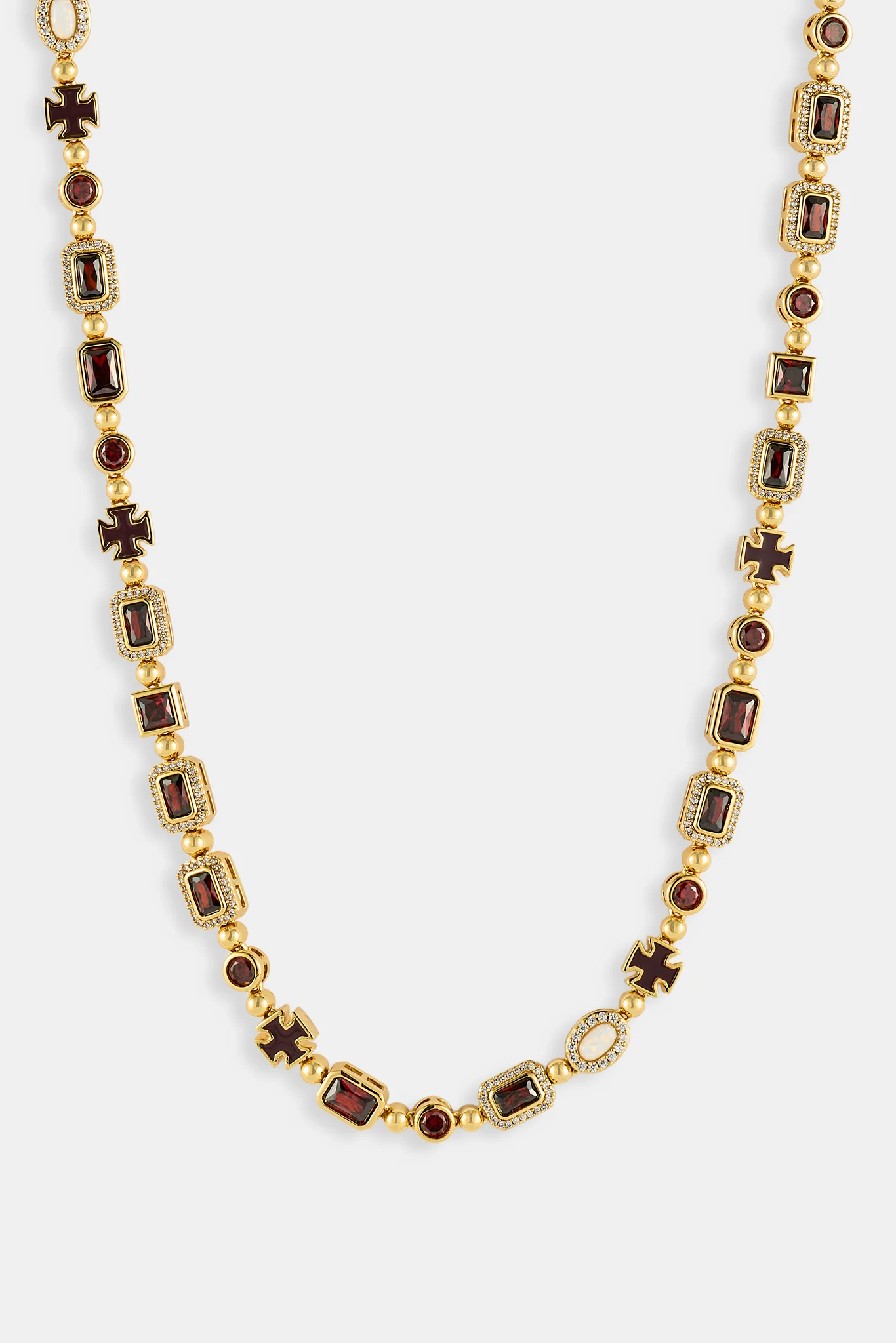 Burgundy Multi Gemstone Chain - 6mm - Image 2