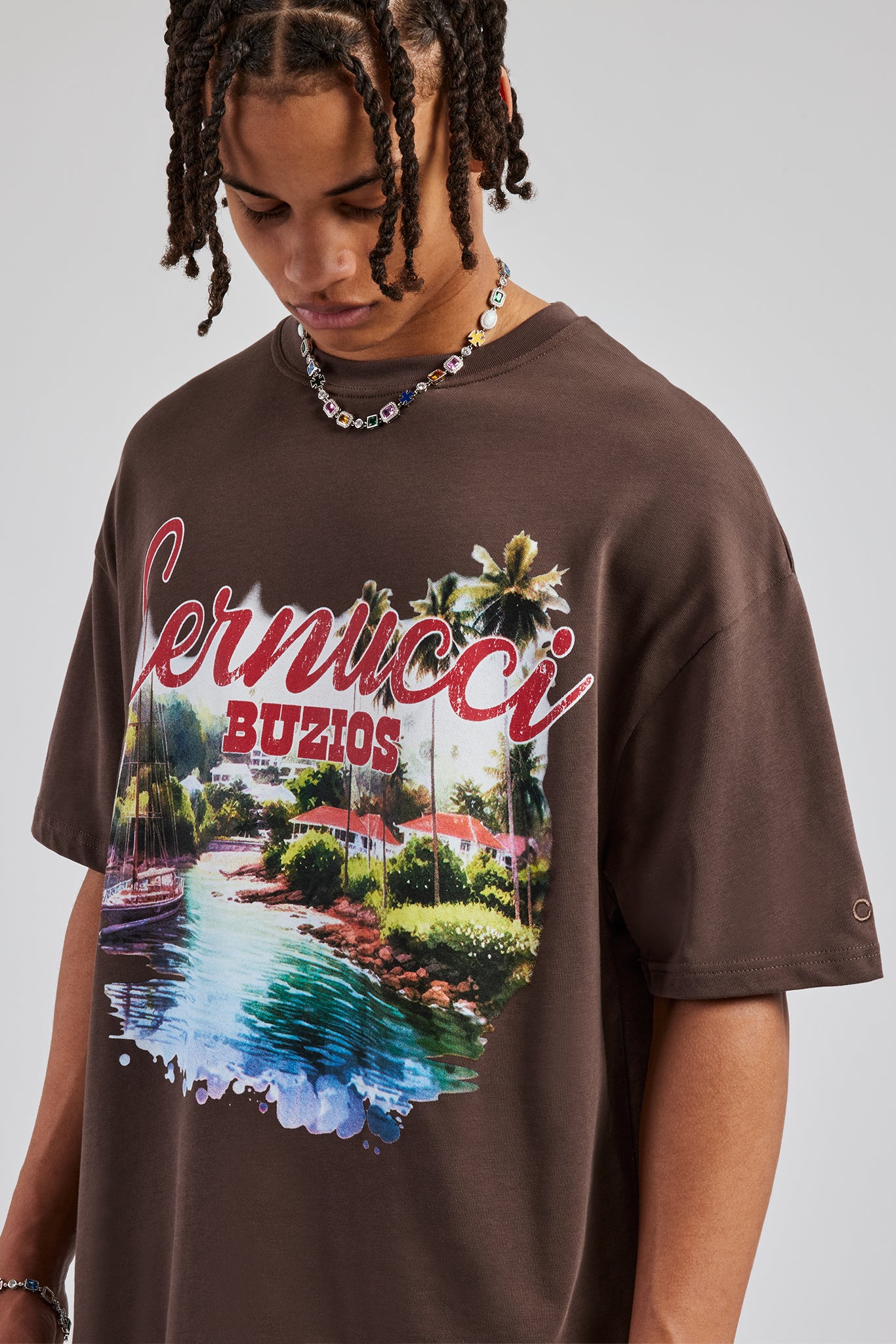 Buzios Oversized T-Shirt - Chocolate - Image 3