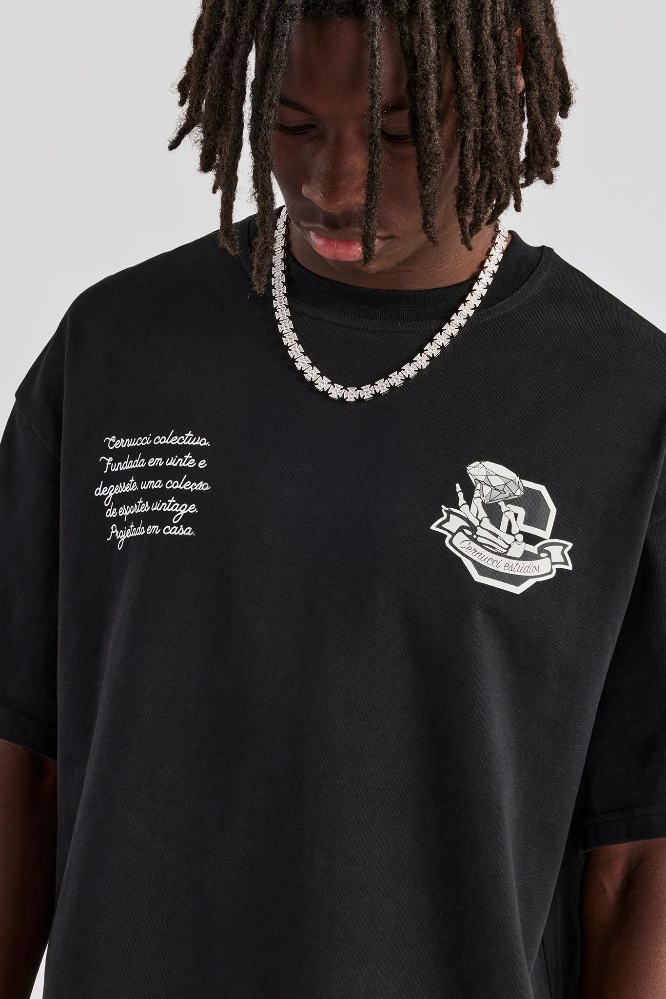 C Diamond Oversized T-Shirt - Black - Image 2