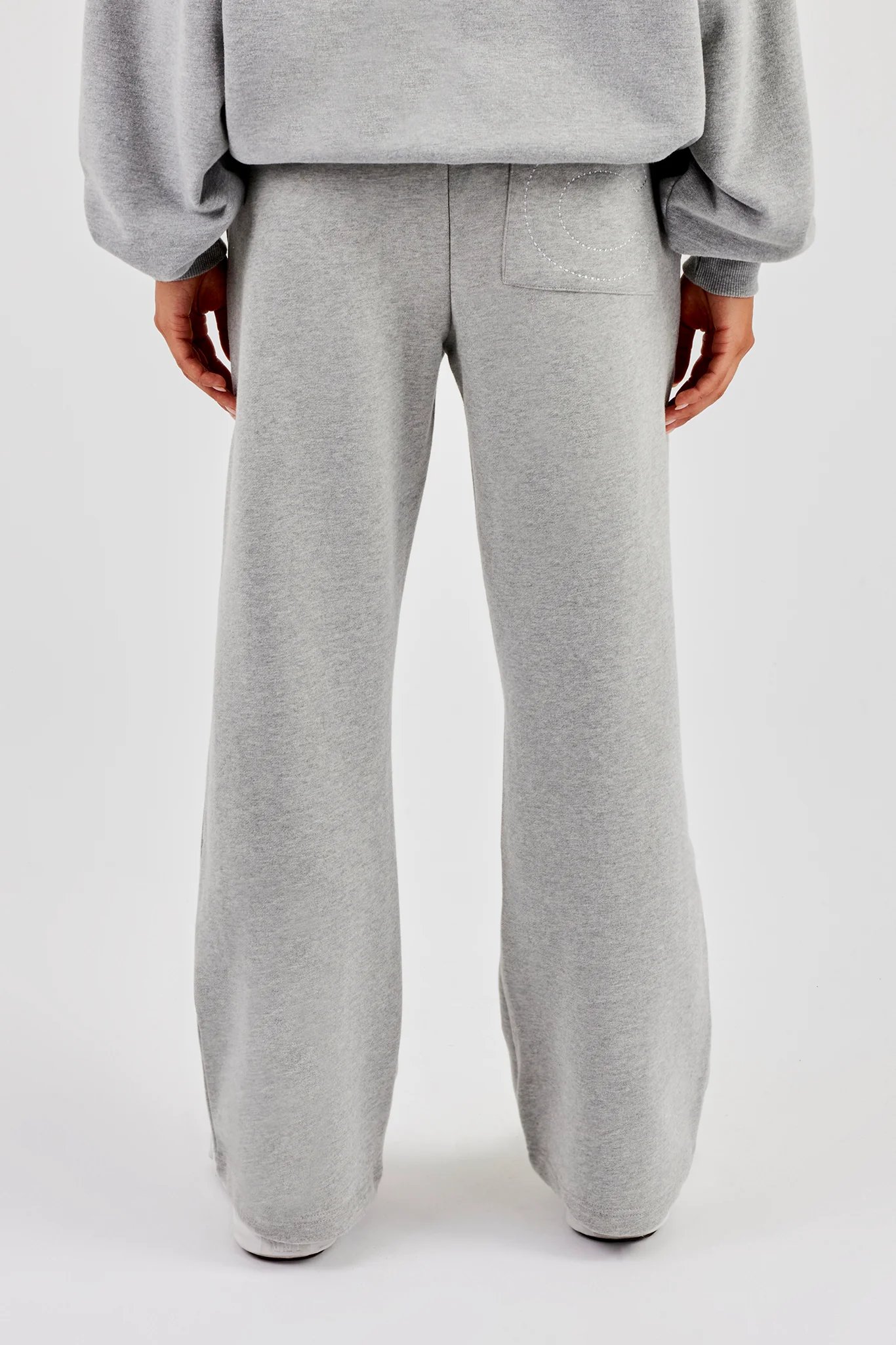 C Embroidered Jogger - Grey Marl - Image 3