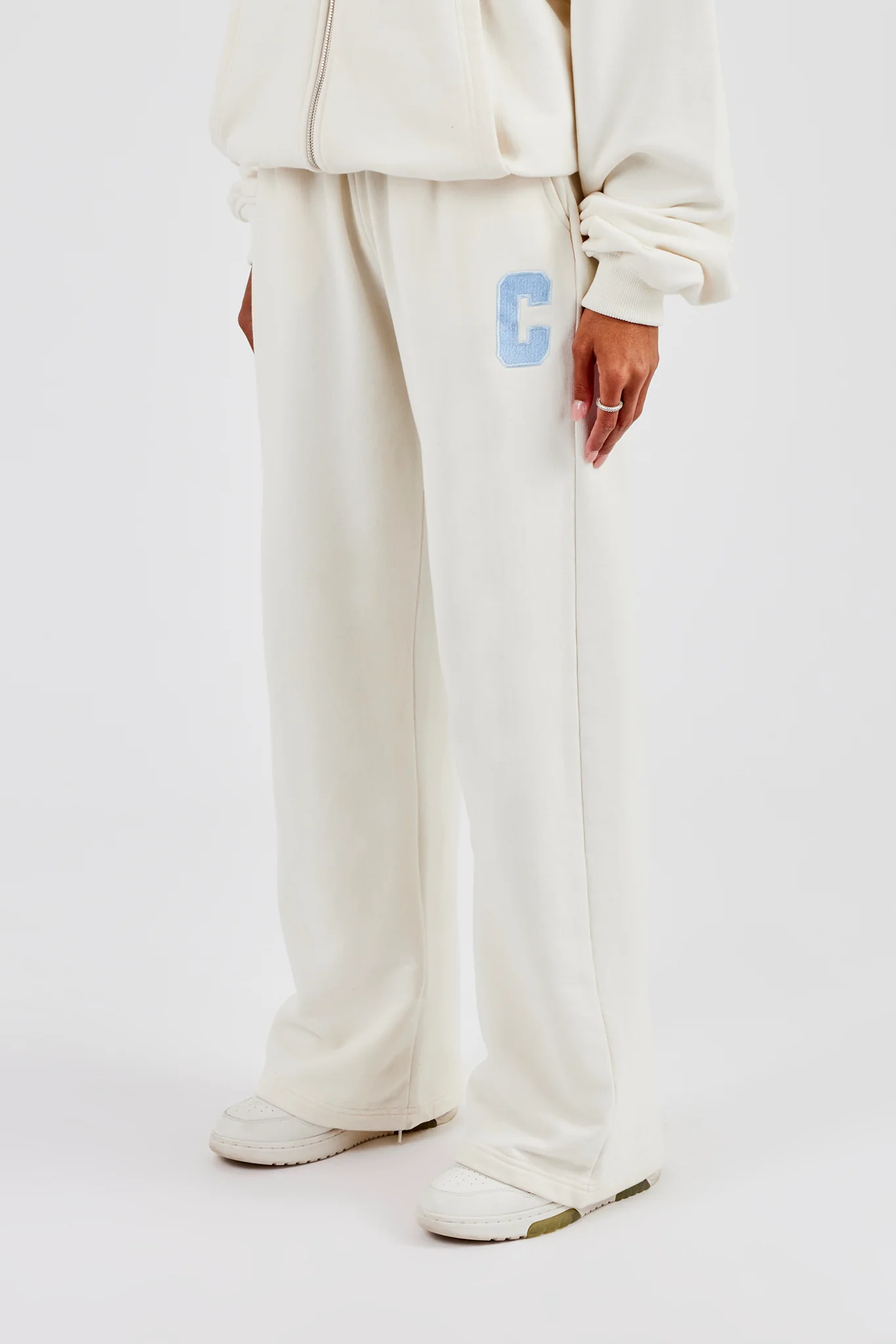 C Embroidered Jogger - Off White