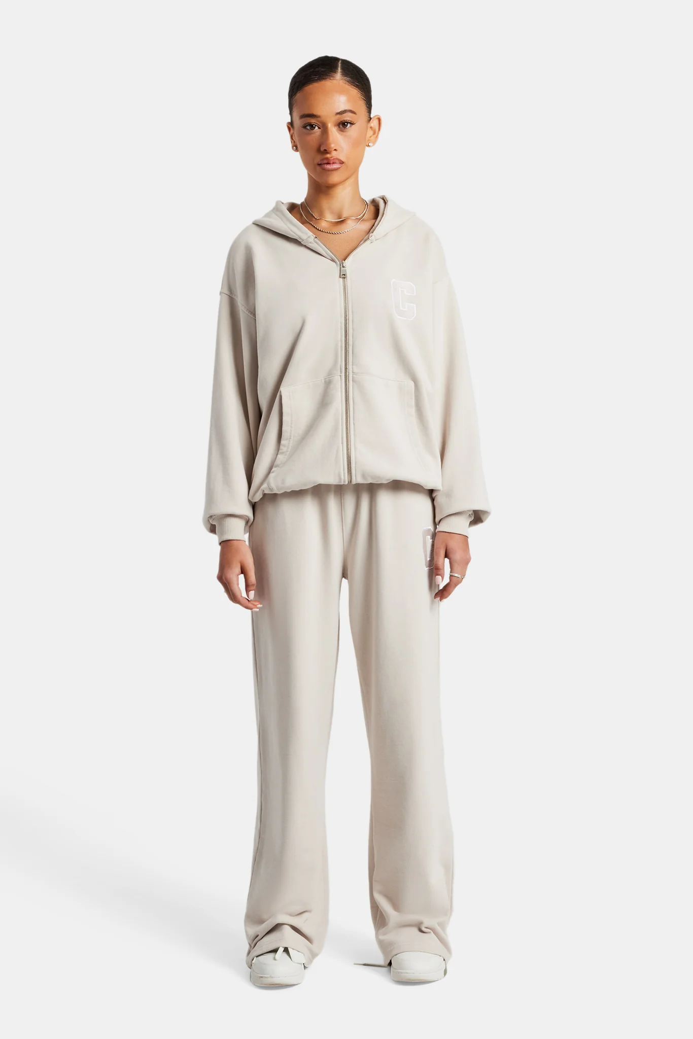C Embroidered Jogger - Stone - Image 5