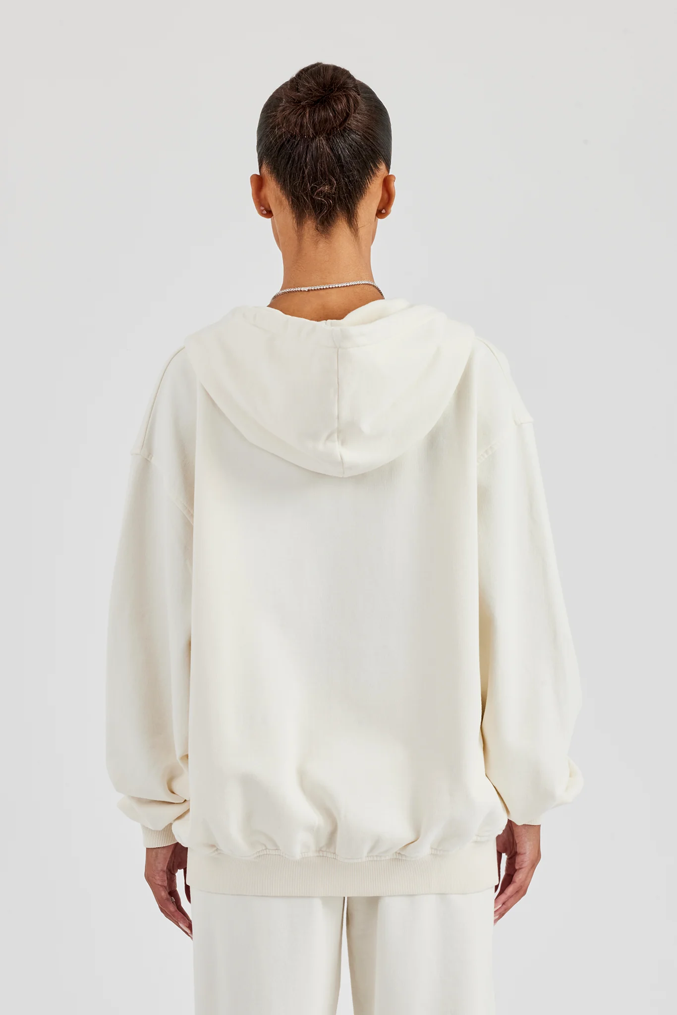 C Embroidered Zip Through Hoodie - Off White - Image 4