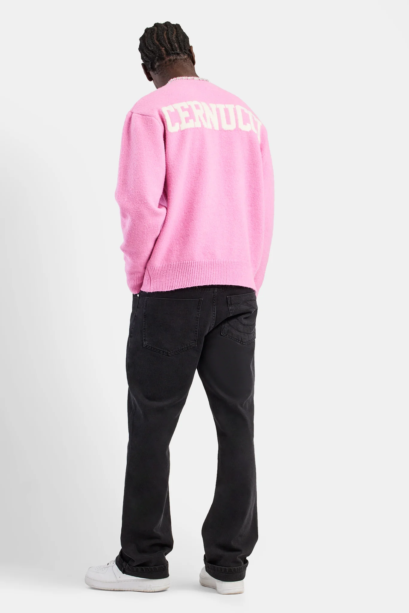 Cernucci Knitted Crew Neck Sweater - Pink - Image 3