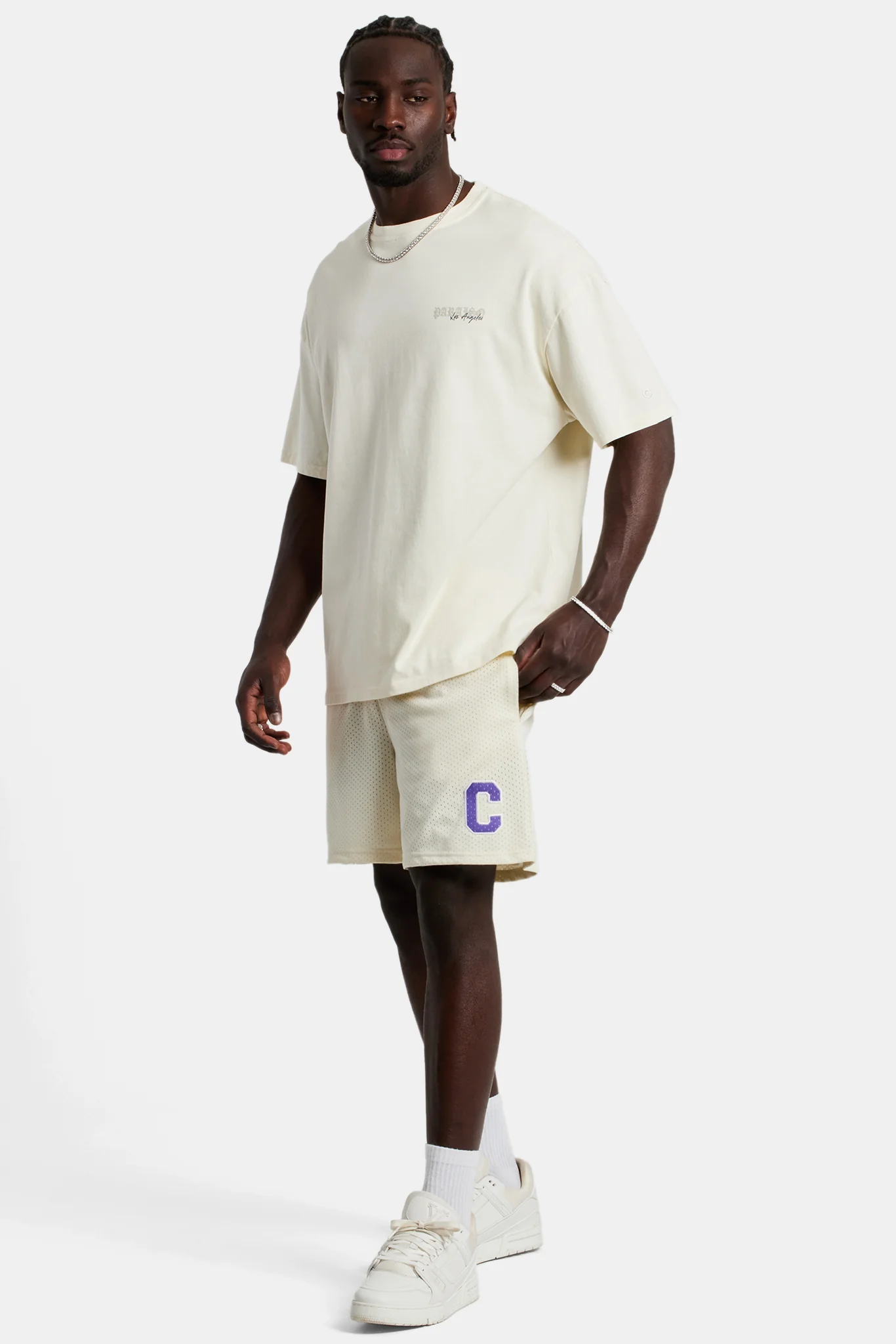 C Mesh Shorts - Cream - Image 3