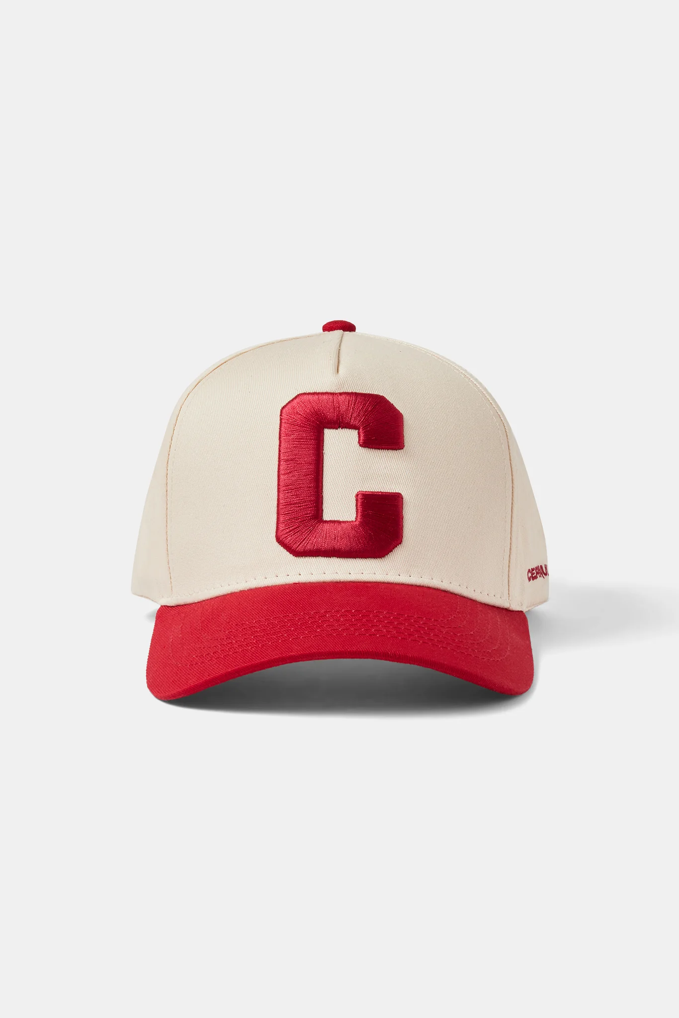 C Red Embroidered Hat - Off White - Image 3