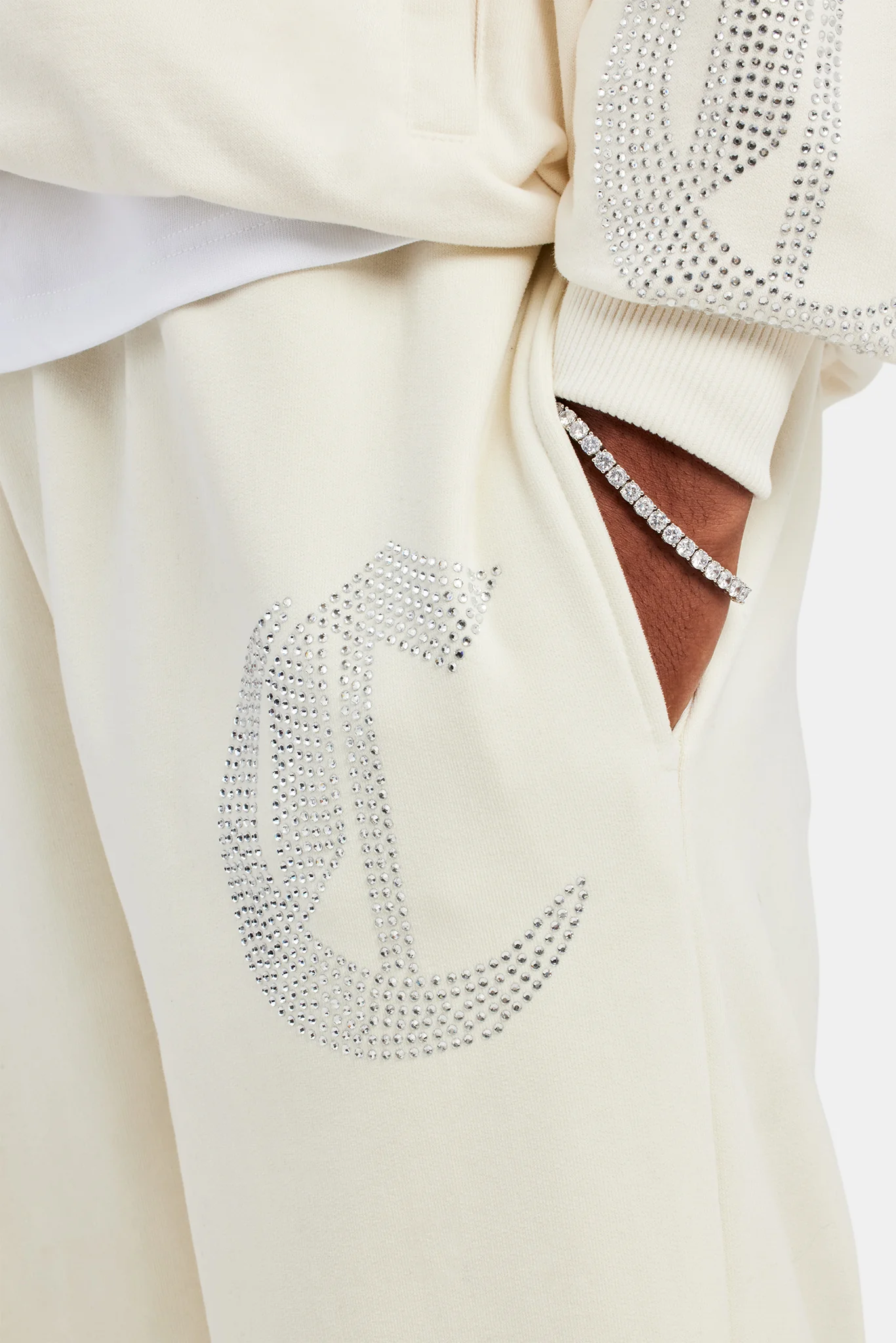 C Repeat Rhinestone Tracksuit - Ecru - Image 8