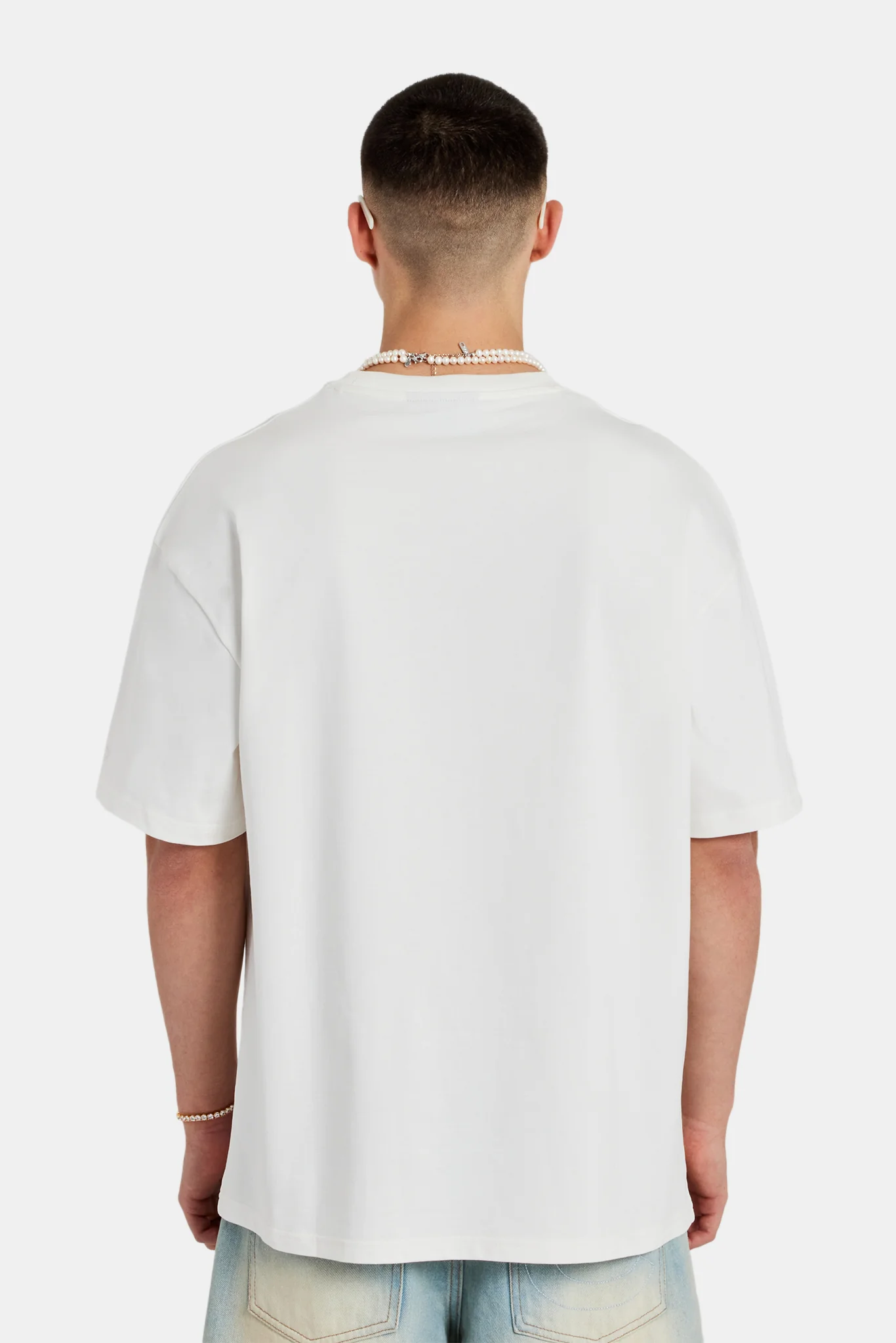 C Repeat Palm Graphic Oversized T-Shirt - Off White - Image 4