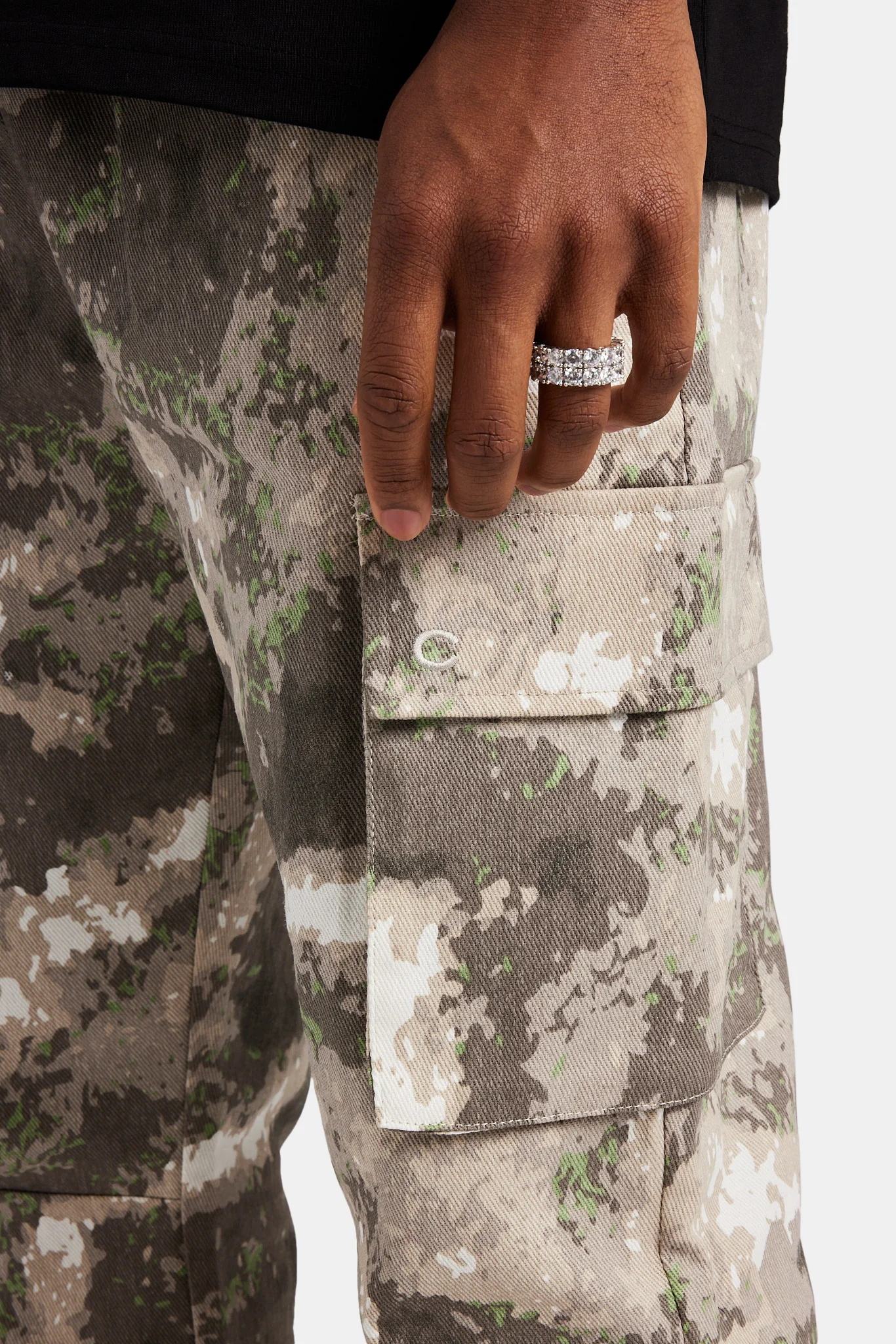 Camo Cargo Flare Trouser - Camo - Image 3
